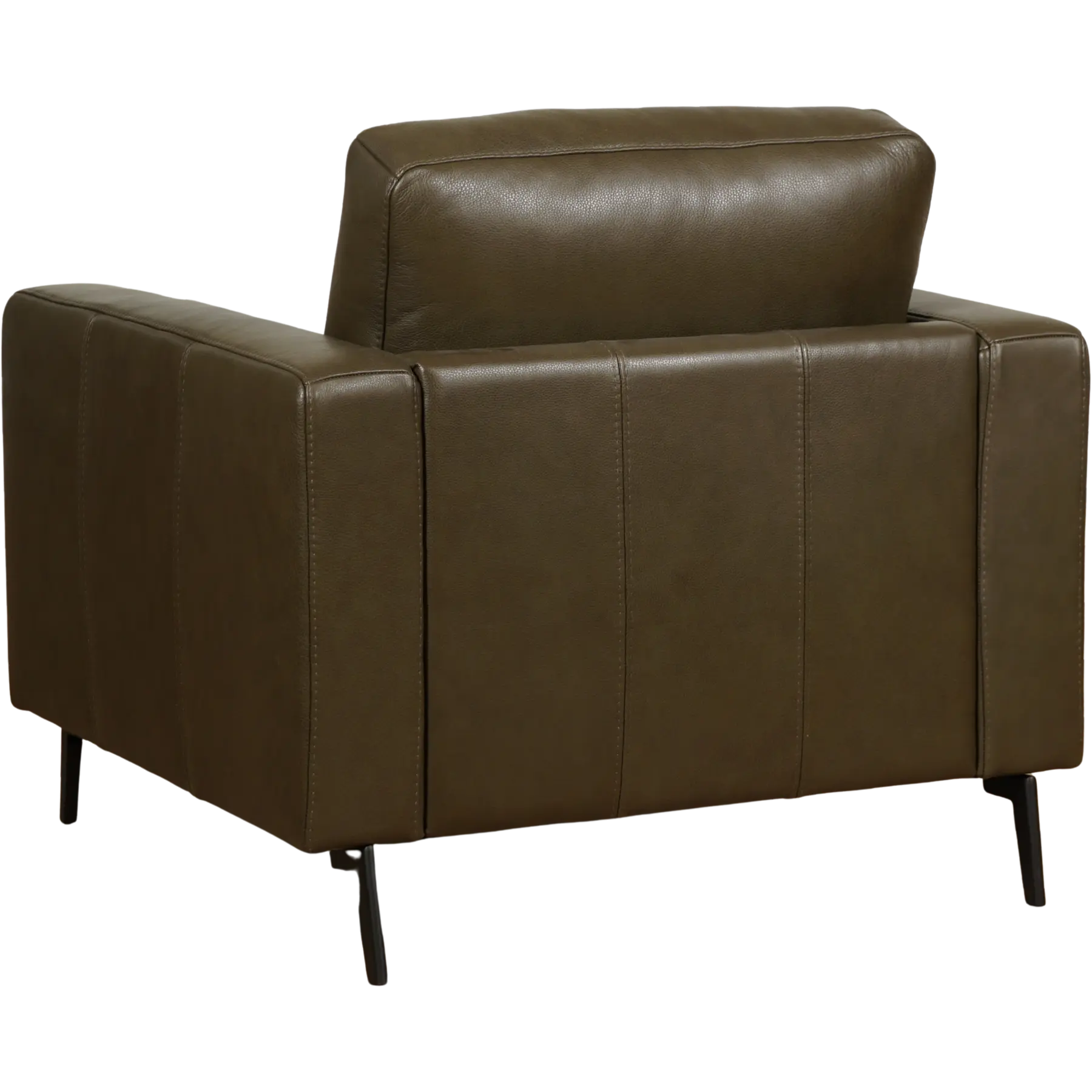 afbeelding van Leren fauteuil Match - Rancho Green (olijf/groen) - Poten staal zwart