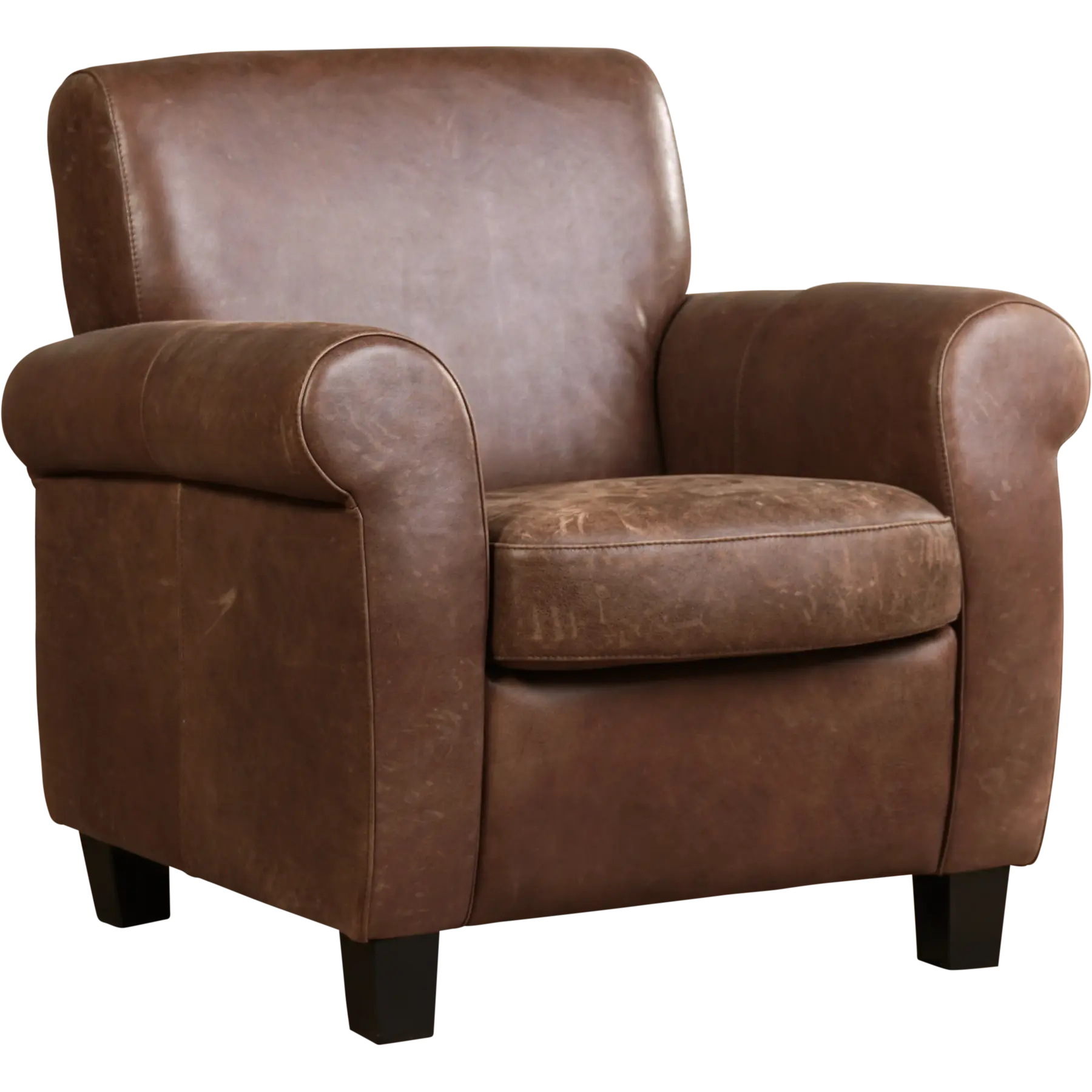 afbeelding van Leren fauteuil Perfection - Vintage Brown (bruin) - Poten hout bruin