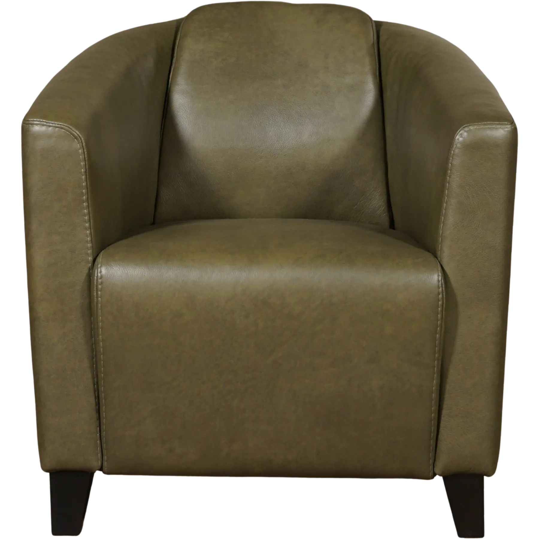 afbeelding van Leren fauteuil Press - Granada Moss (olijf/groen) - Poten hout zwart