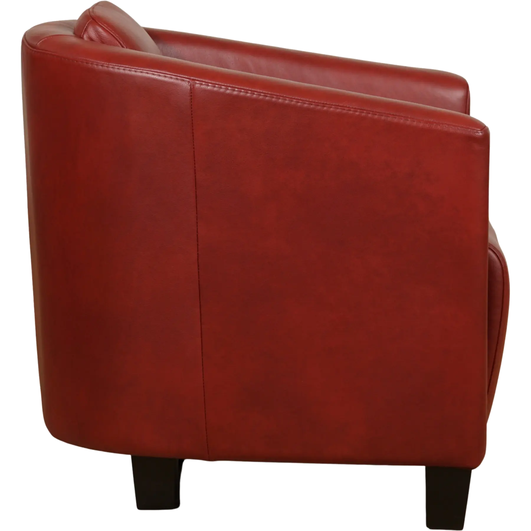 afbeelding van Leren fauteuil Press - Granada Rouge (rood) - Poten hout bruin