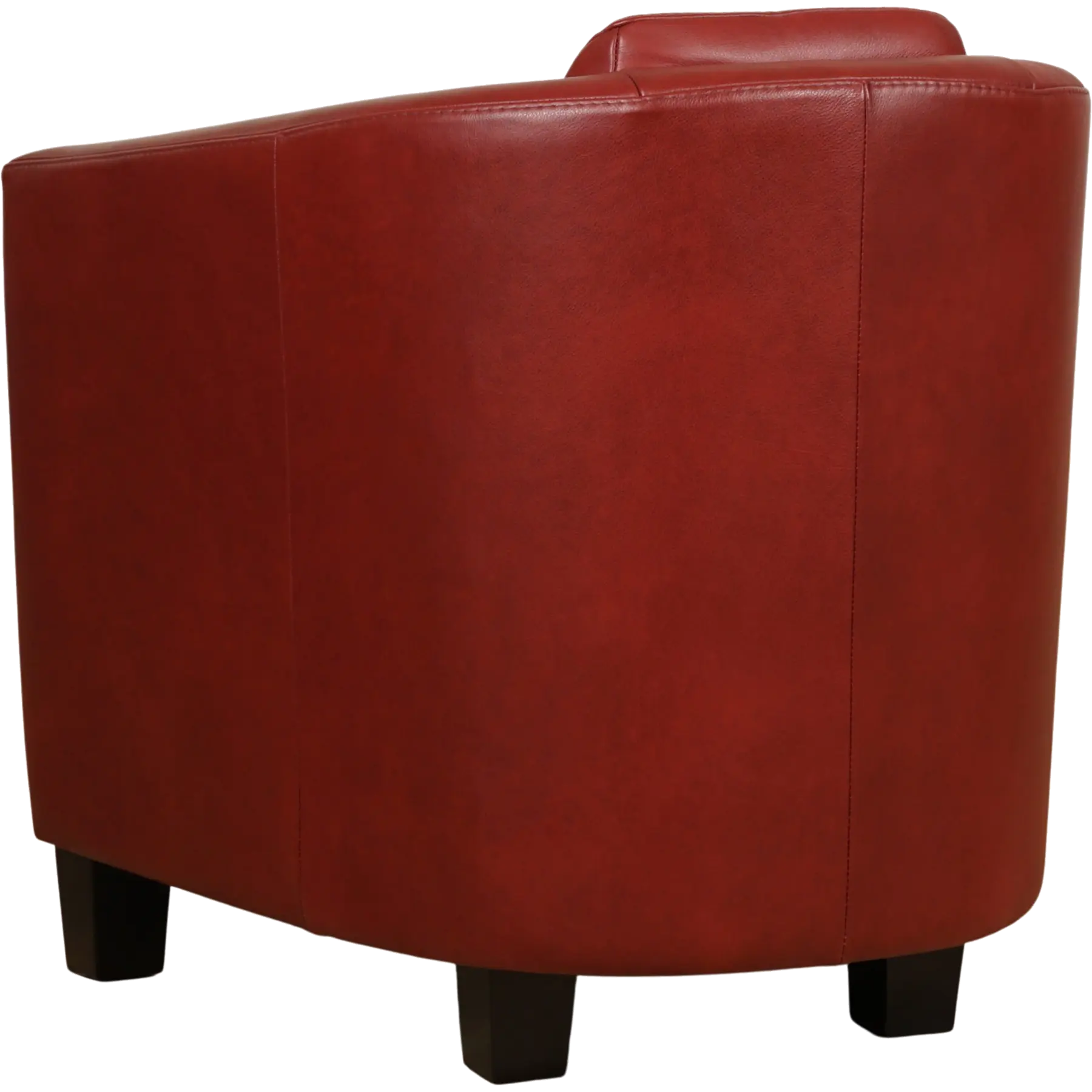 afbeelding van Leren fauteuil Press - Granada Rouge (rood) - Poten hout bruin