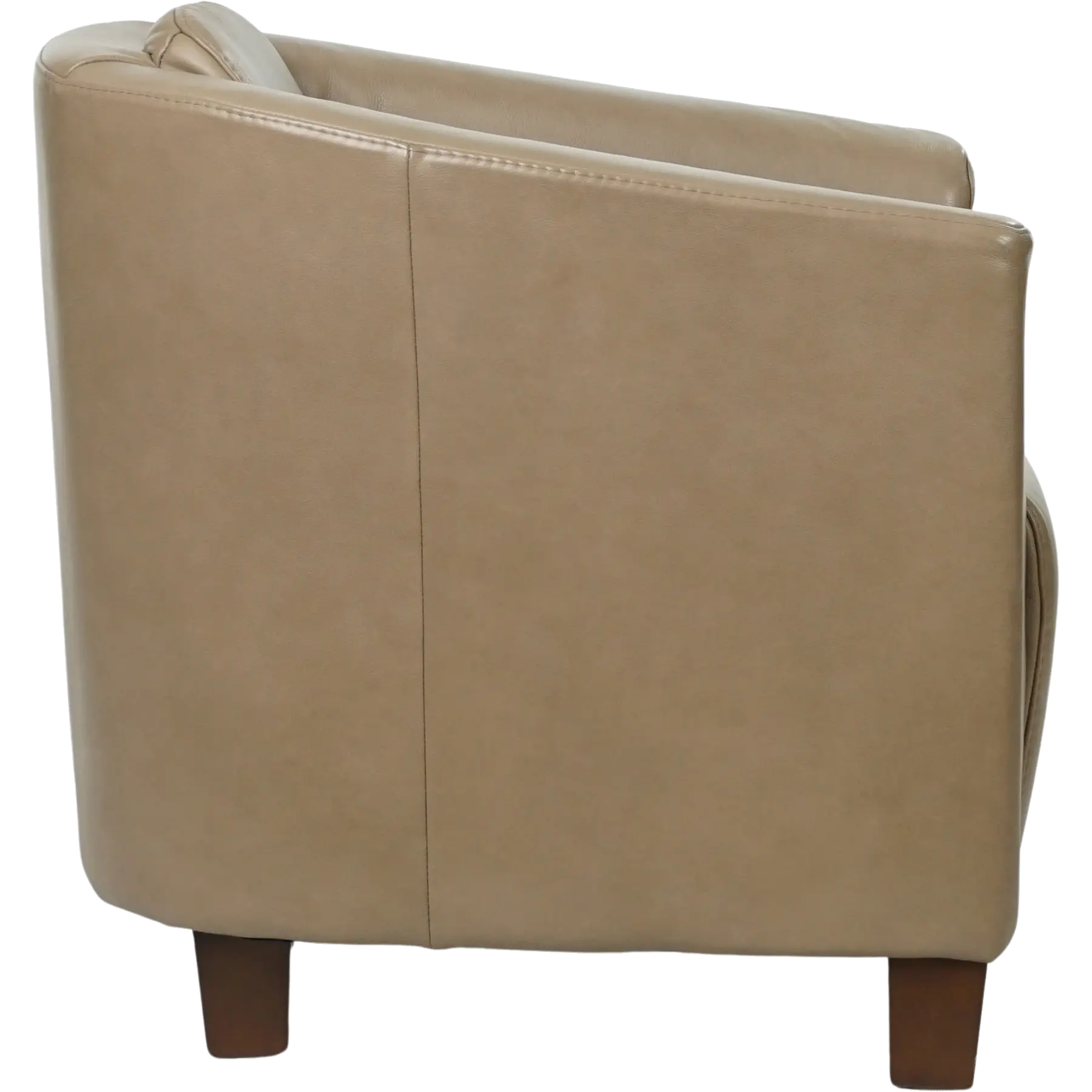 afbeelding van Leren fauteuil Press - Granada Taupe (taupe/bruin) - Poten hout bruin