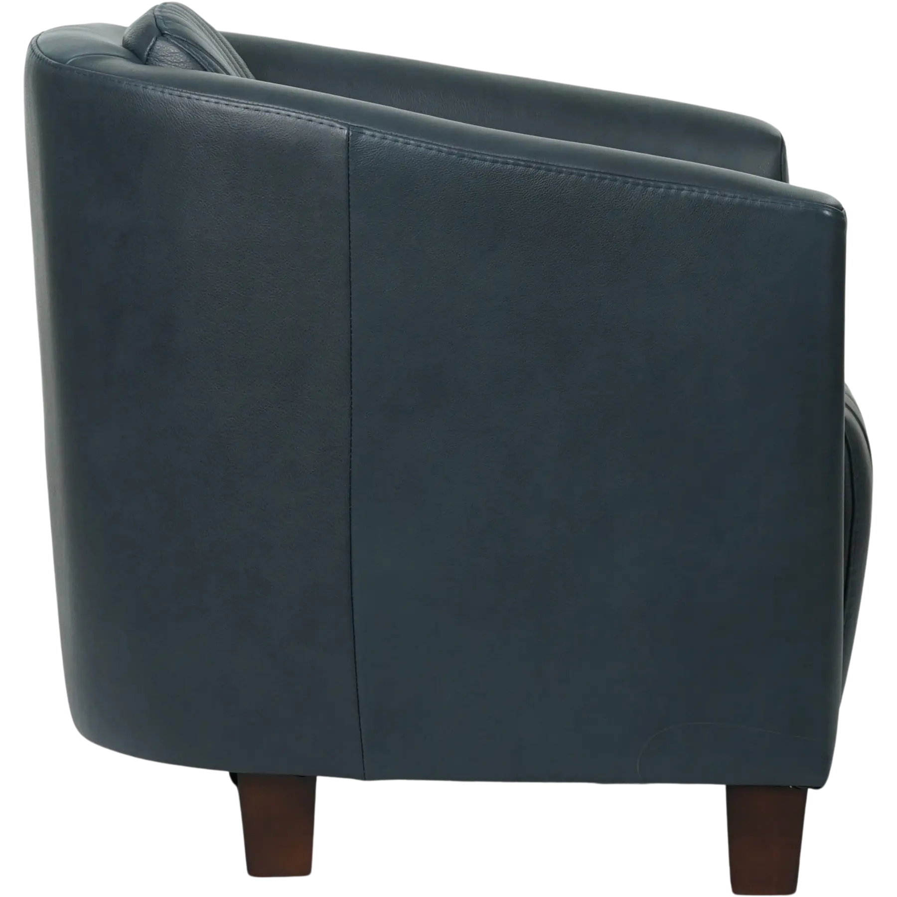 afbeelding van Leren fauteuil Press Special - Granada Blue (blauw) - Poten hout bruin