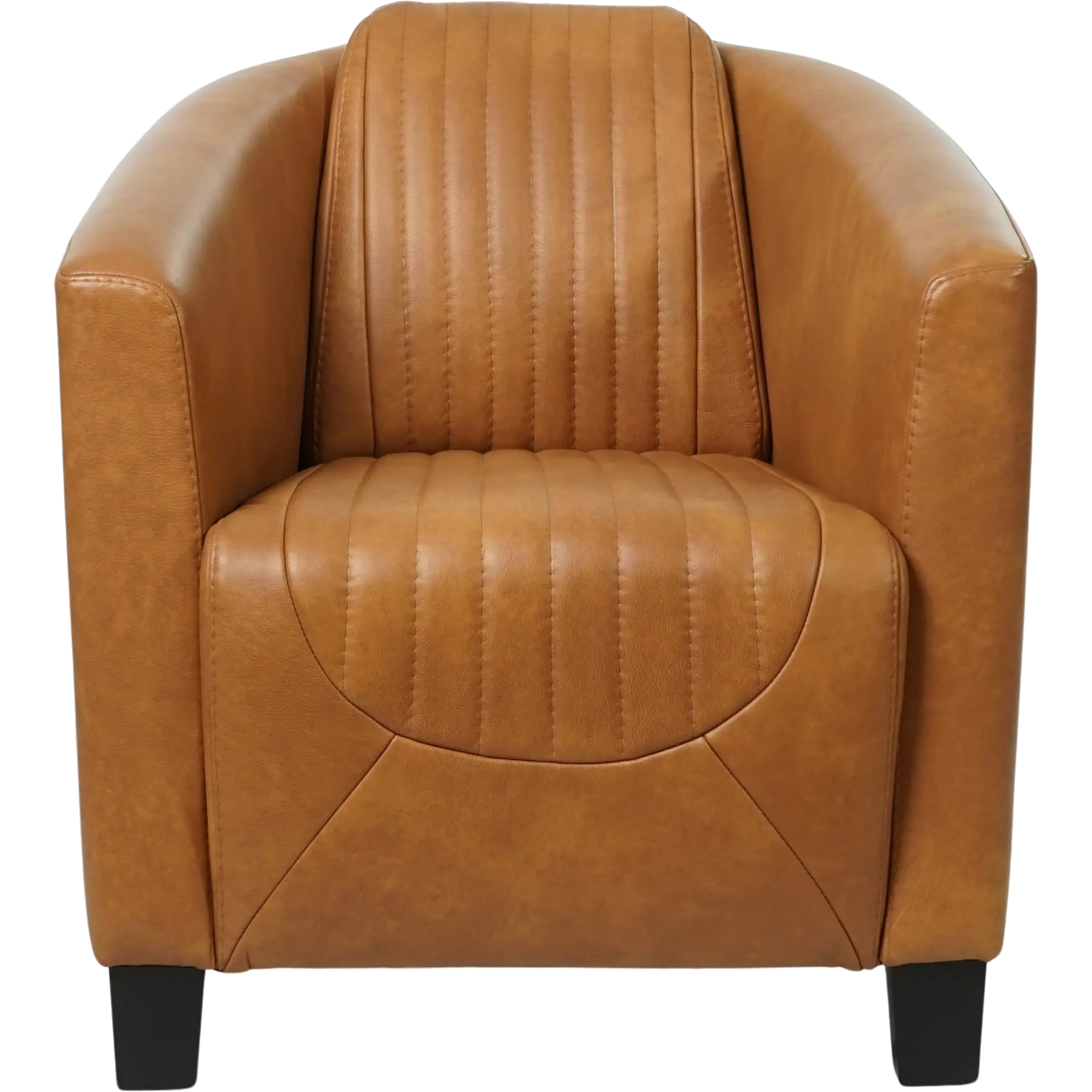 afbeelding van Leren fauteuil Press Special - Granada Sahara (cognac) - Poten hout zwart
