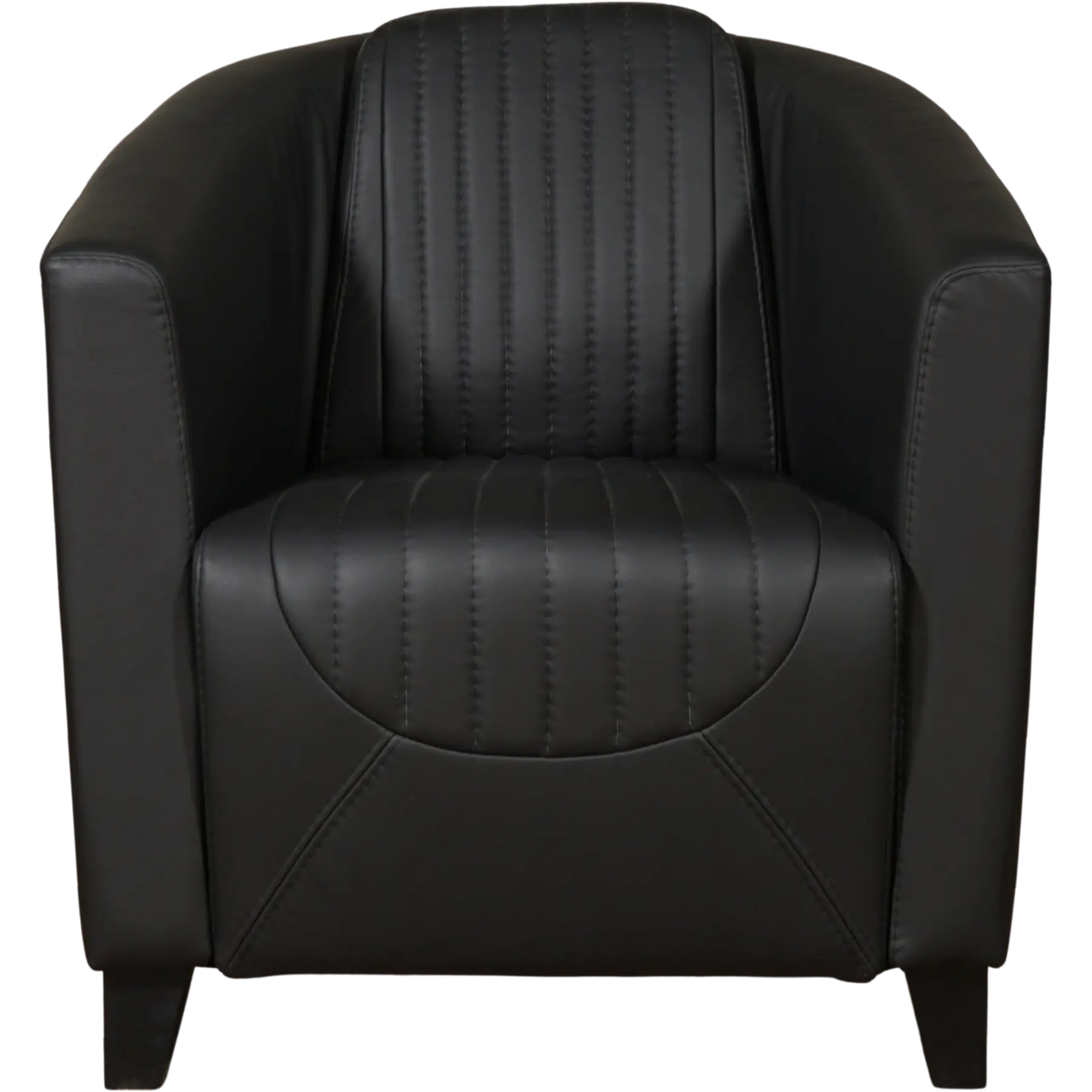 afbeelding van Leren fauteuil Press Special - Toledo Nero (zwart) - Poten hout zwart