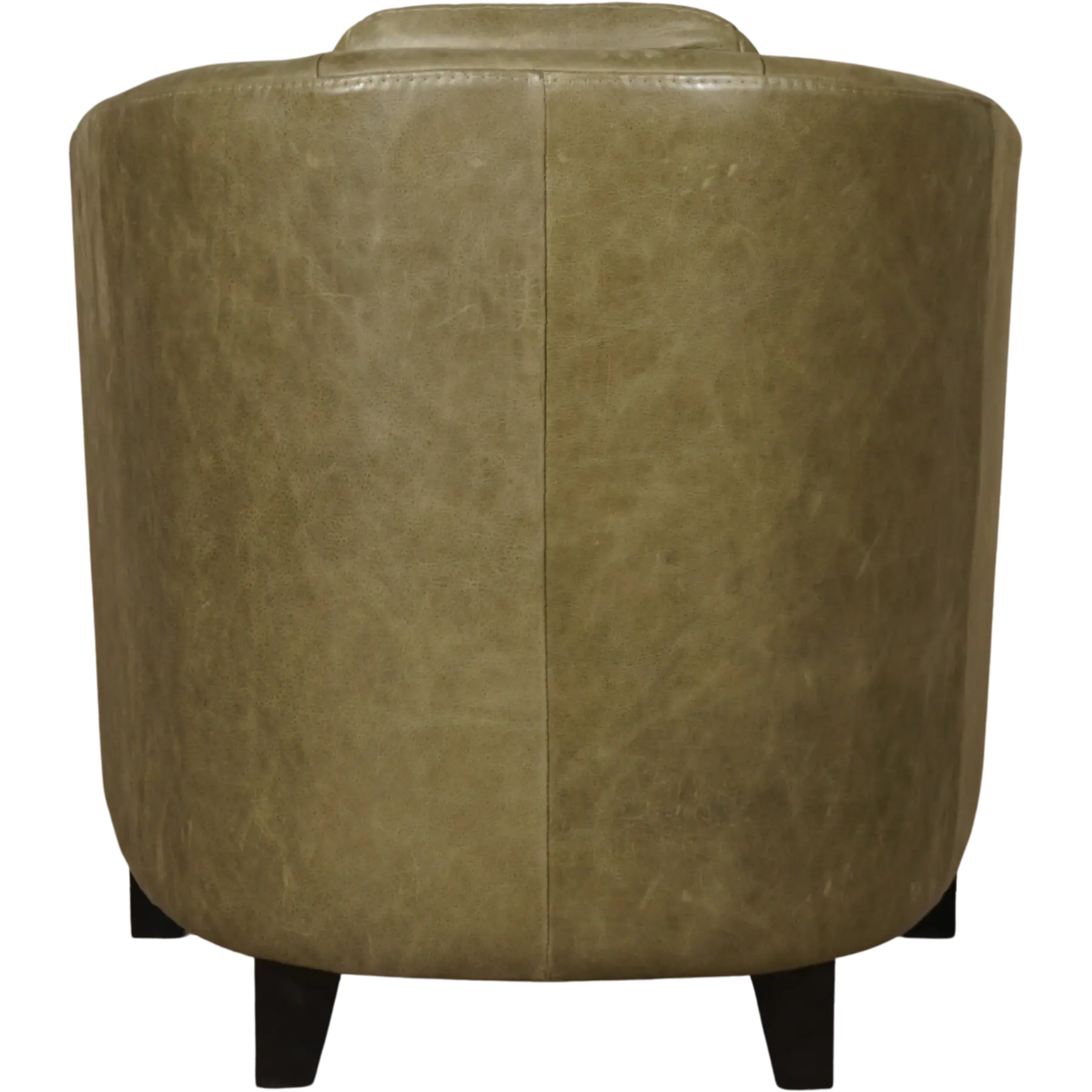 afbeelding van Leren fauteuil Press Special - Vintage Olive (olijf/groen) - Poten hout zwart