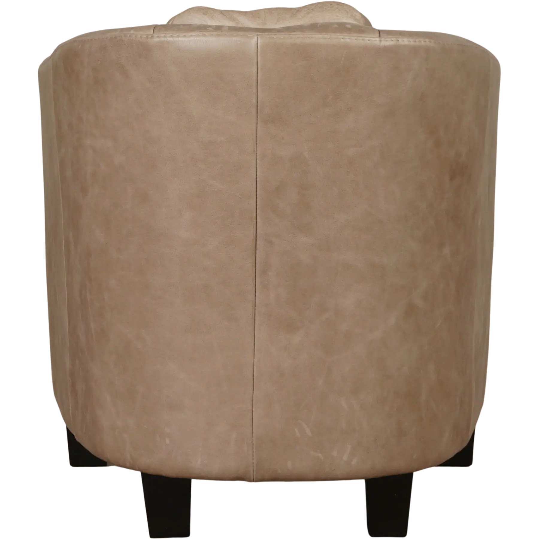 afbeelding van Leren fauteuil Press Special - Vintage Taupe (taupe/bruin) - Poten hout zwart