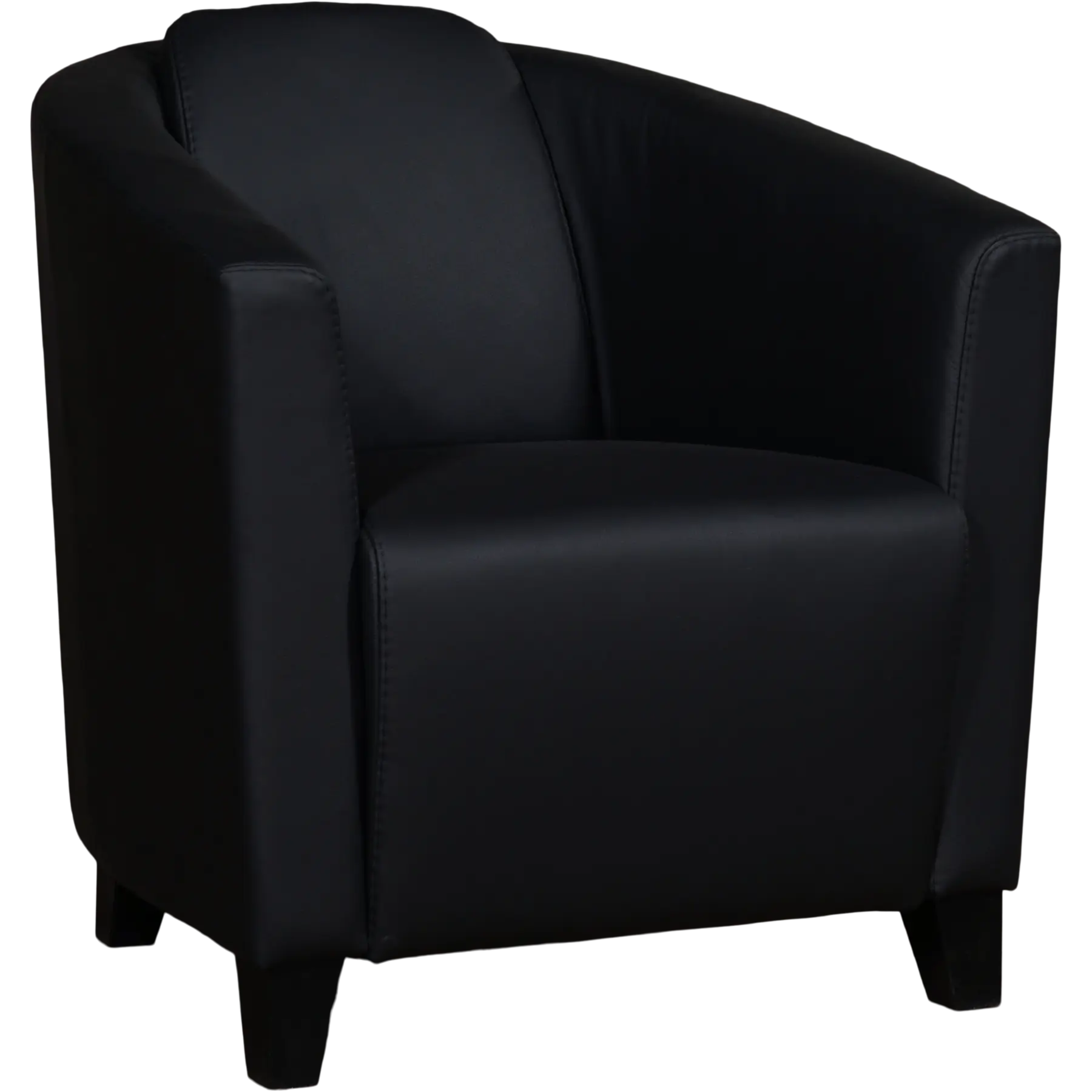 afbeelding van Leren fauteuil Press - Toledo Nero (zwart) - Poten hout zwart