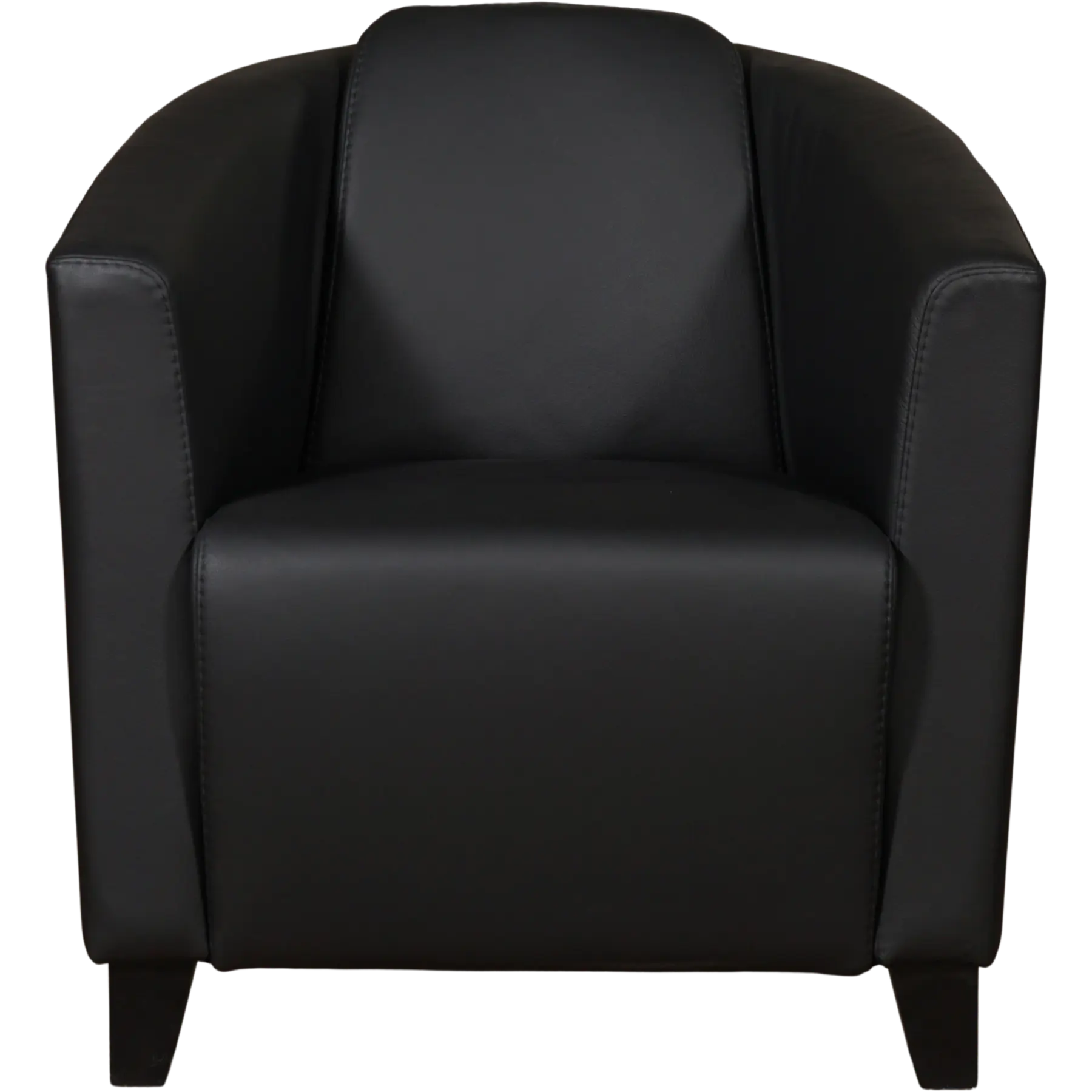 afbeelding van Leren fauteuil Press - Toledo Nero (zwart) - Poten hout zwart