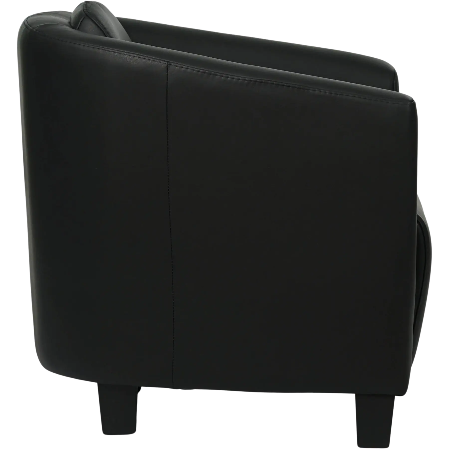 afbeelding van Leren fauteuil Press - Toledo Nero (zwart) - Poten hout zwart