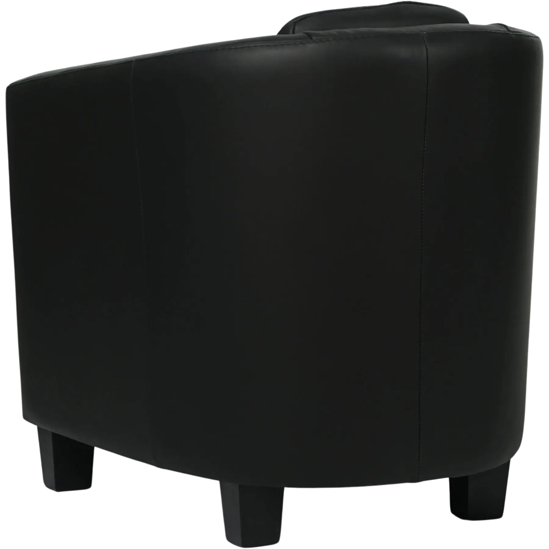 afbeelding van Leren fauteuil Press - Toledo Nero (zwart) - Poten hout zwart