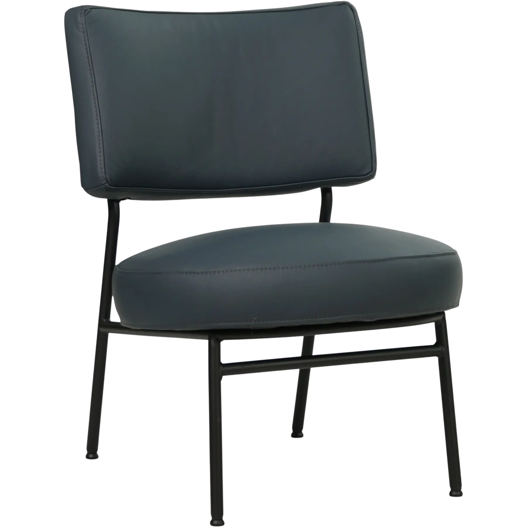 afbeelding van Leren fauteuil Rondo - Toledo Marine (blauw)