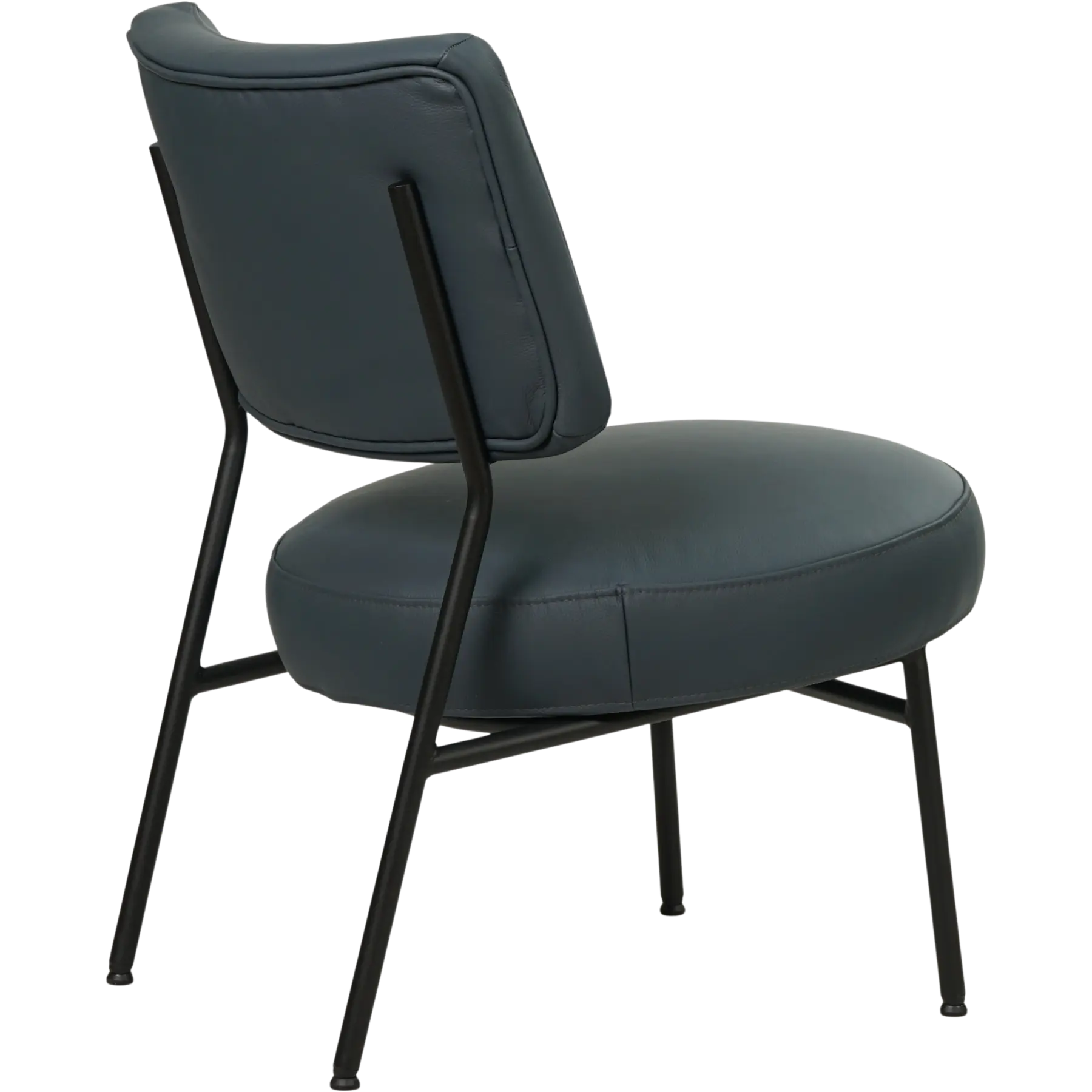 afbeelding van Leren fauteuil Rondo - Toledo Marine (blauw)