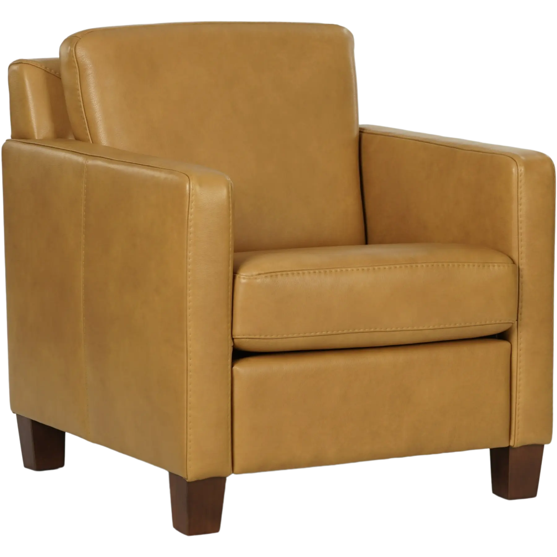 afbeelding van Leren fauteuil Smart - Granada Amber (cognac) - Poten hout bruin