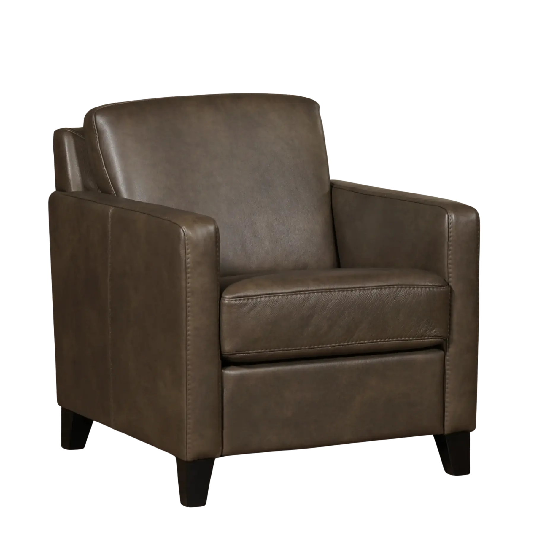 afbeelding van Leren fauteuil Smart - Granada Ash (grijs/bruin) - Poten hout bruin