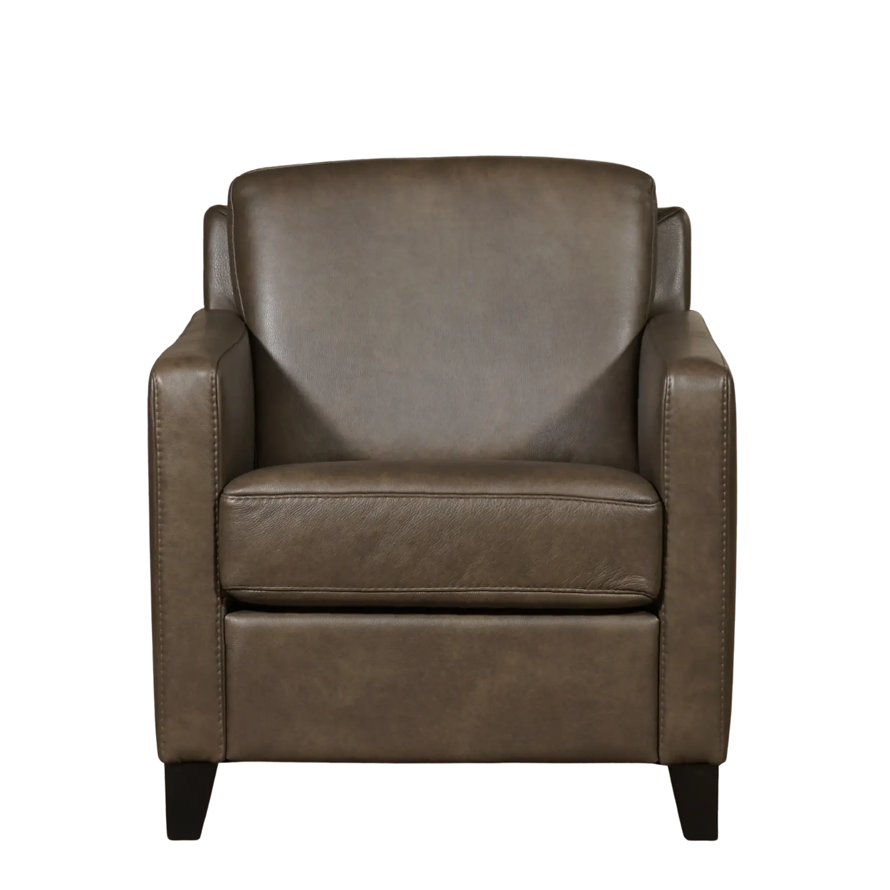 afbeelding van Leren fauteuil Smart - Granada Ash (grijs/bruin) - Poten hout bruin