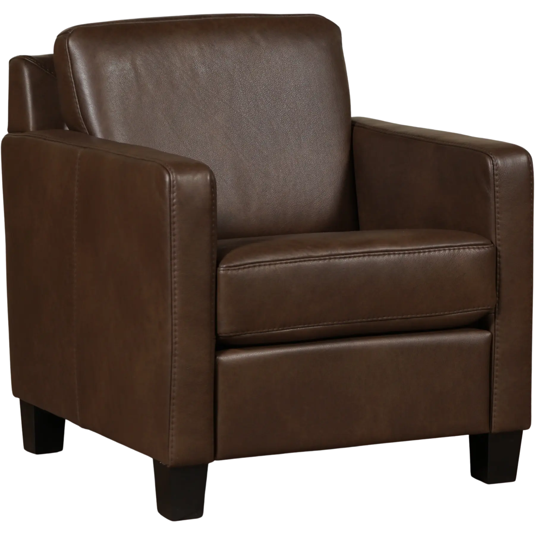 afbeelding van Leren fauteuil Smart - Granada Chocolate (bruin) - Poten hout zwart