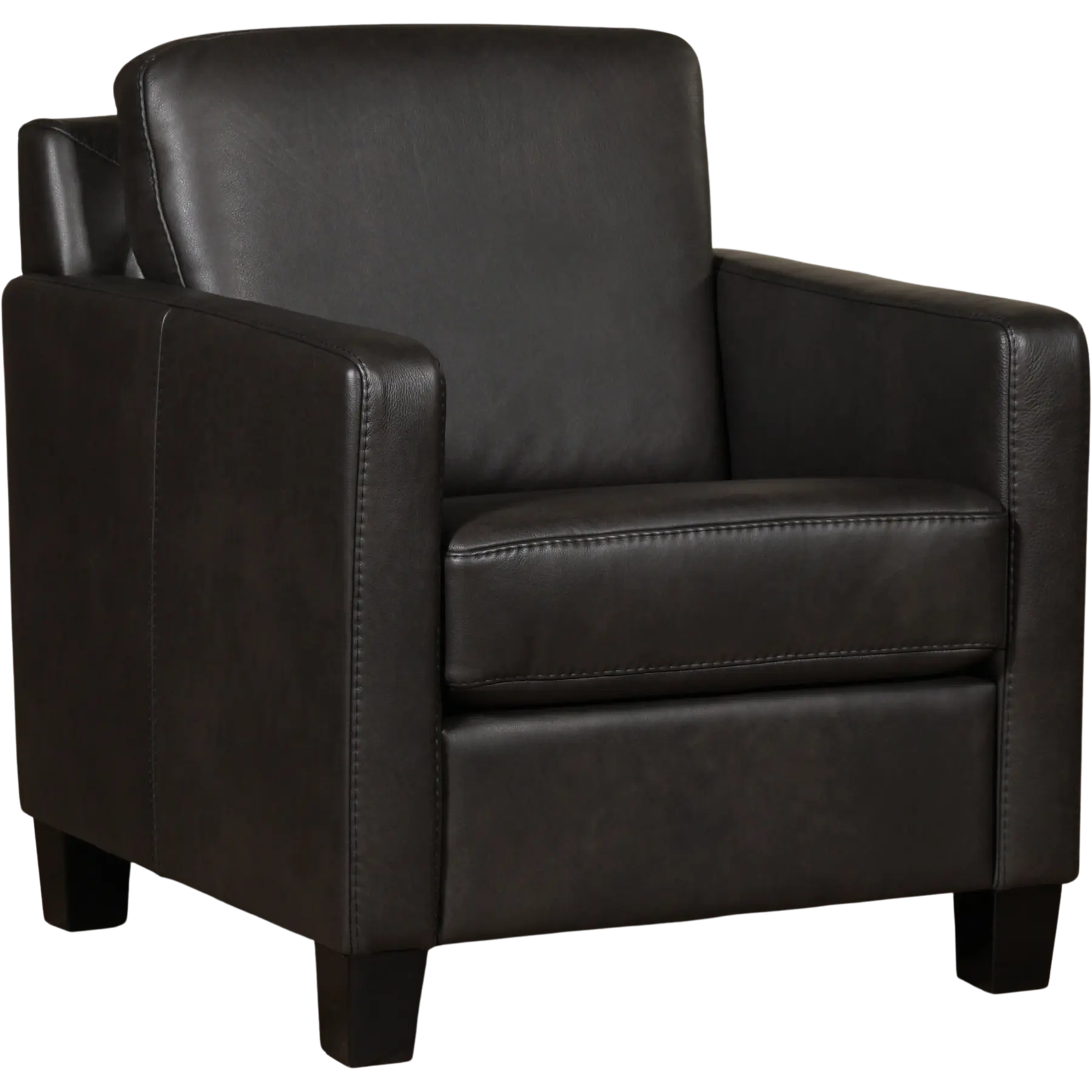 afbeelding van Leren fauteuil Smart - Granada Graphite (donkergrijs) - Poten hout zwart