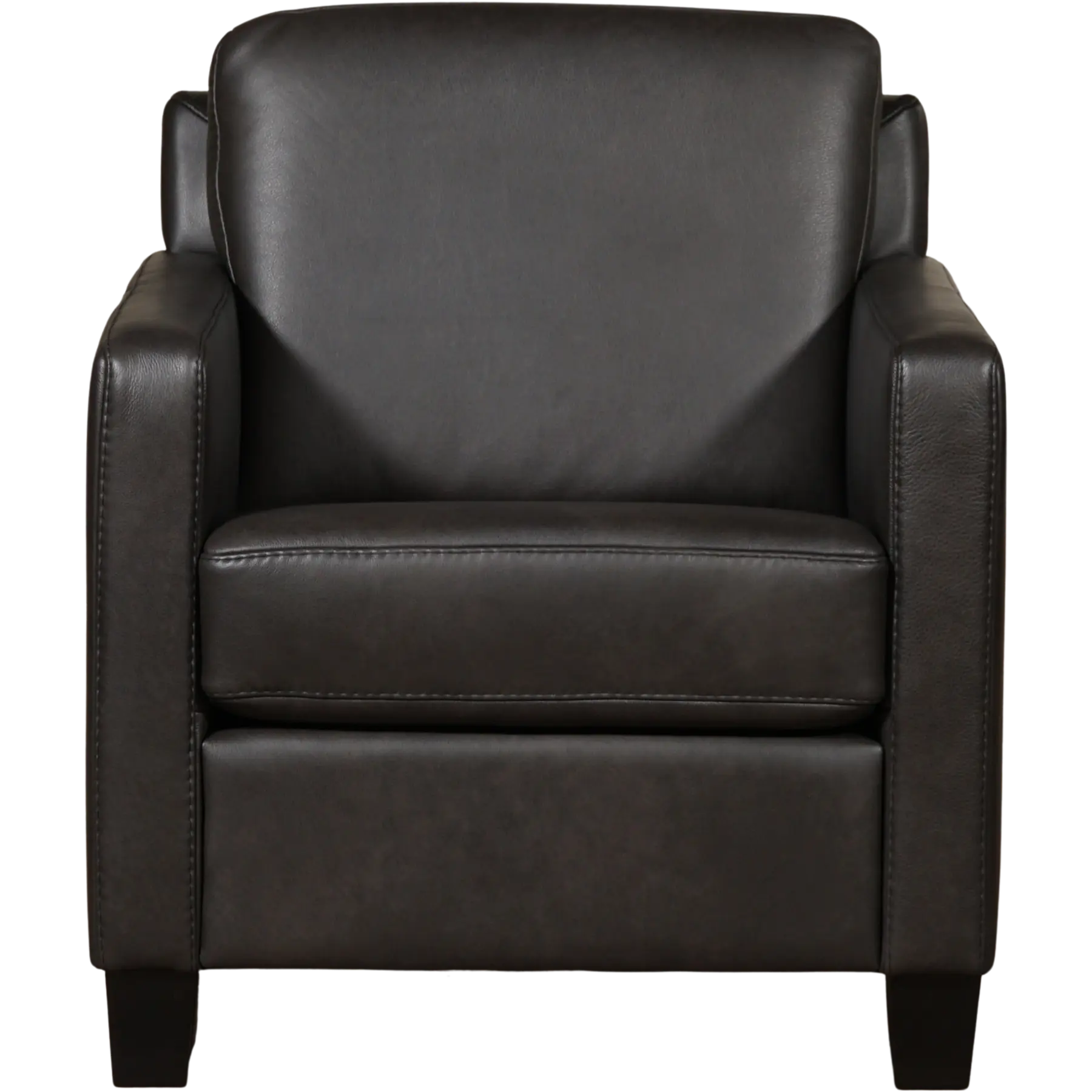 afbeelding van Leren fauteuil Smart - Granada Graphite (donkergrijs) - Poten hout zwart
