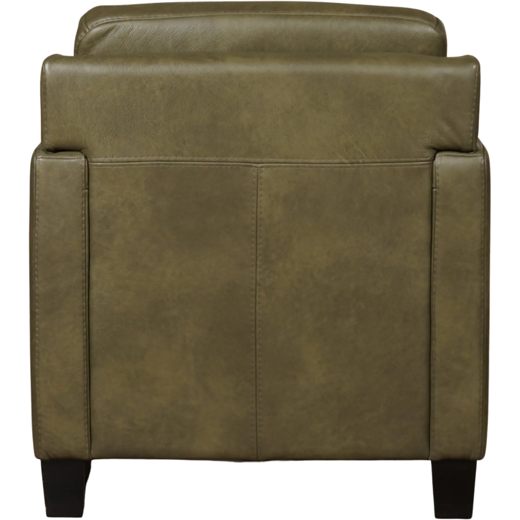 afbeelding van Leren fauteuil Smart - Granada Moss (olijf/groen) - Poten hout zwart