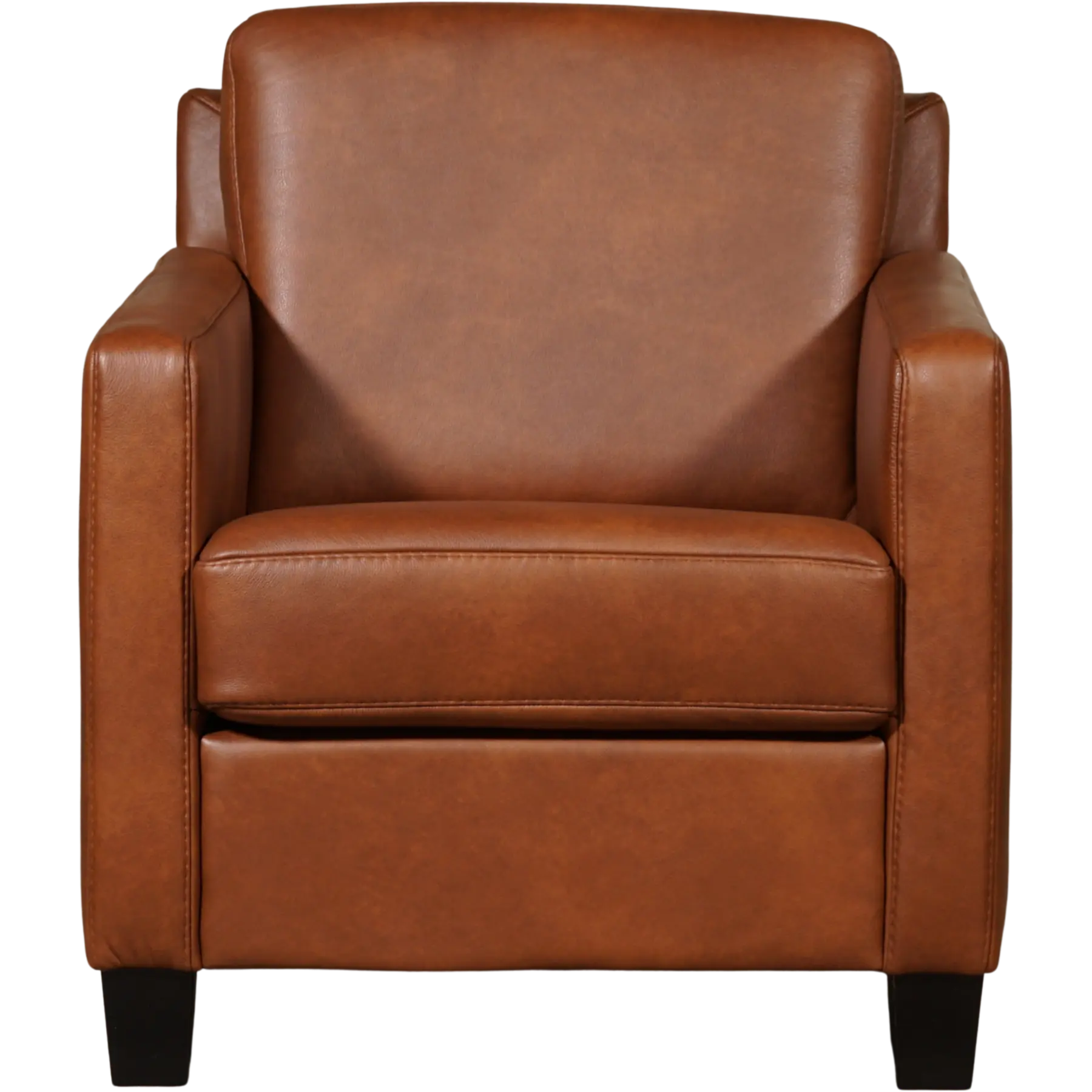 afbeelding van Leren fauteuil Smart - Granada Savannah (cognac) - Poten hout zwart