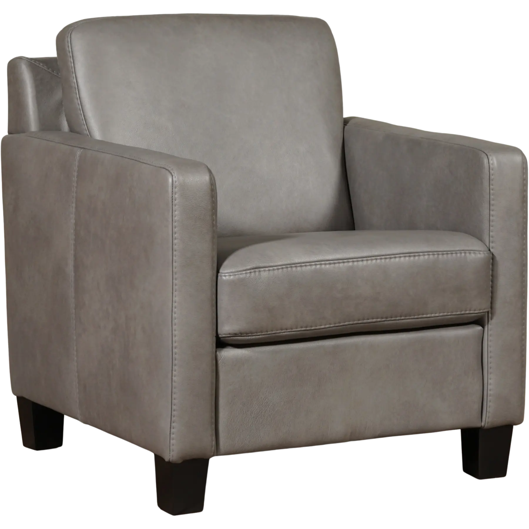 afbeelding van Leren fauteuil Smart - Granada Steel (grijs) - Poten hout zwart