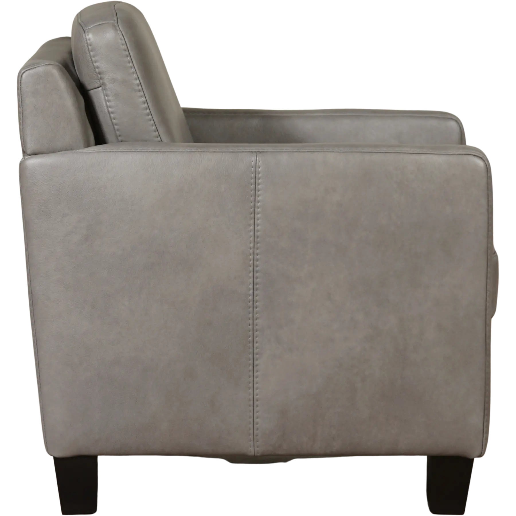 afbeelding van Leren fauteuil Smart - Granada Steel (grijs) - Poten hout zwart