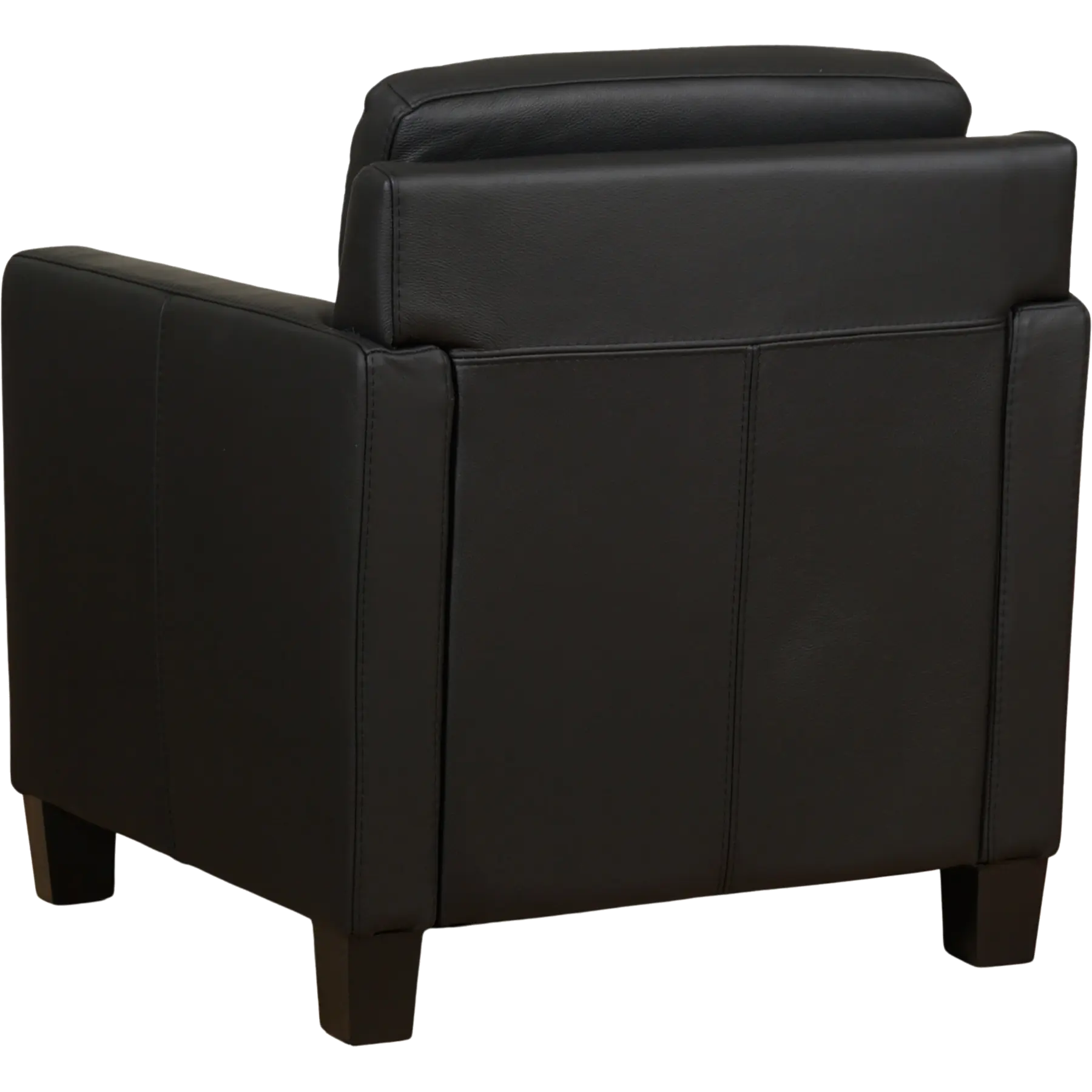 afbeelding van Leren fauteuil Smart - Hermes Nero (zwart) - Poten hout zwart