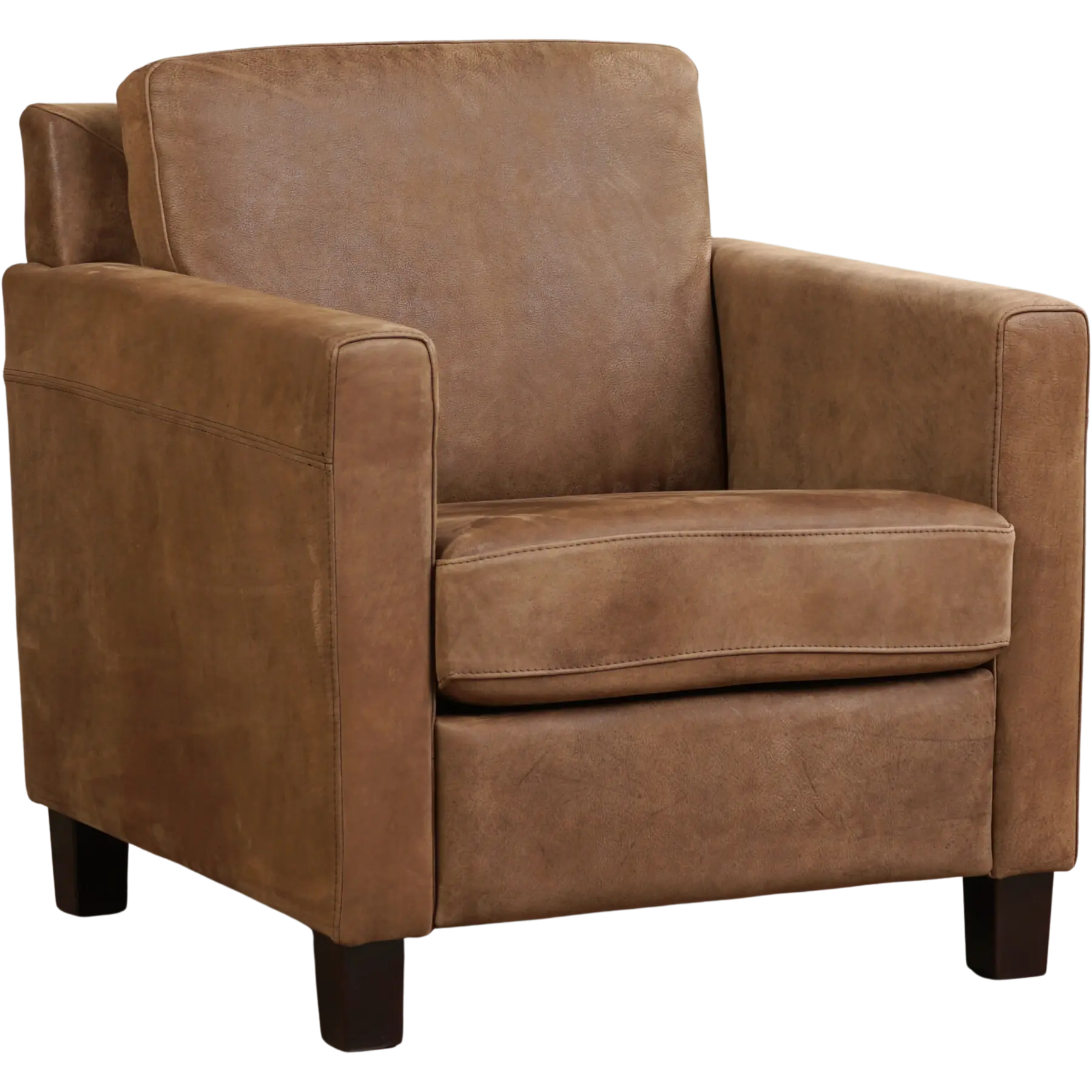 afbeelding van Leren fauteuil Smart - Kenia Brown (bruin) - Poten hout bruin