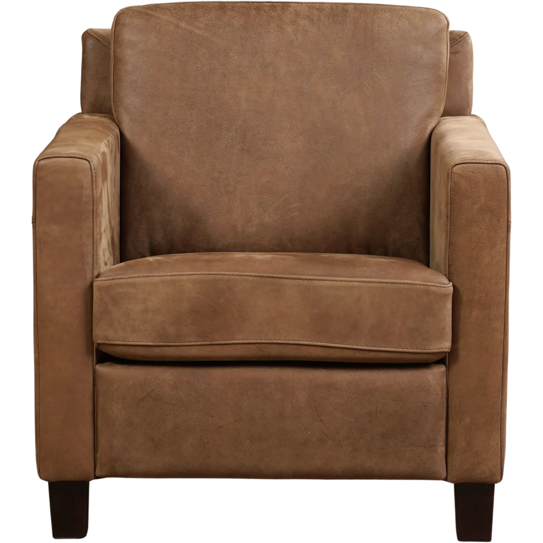 afbeelding van Leren fauteuil Smart - Kenia Brown (bruin) - Poten hout bruin