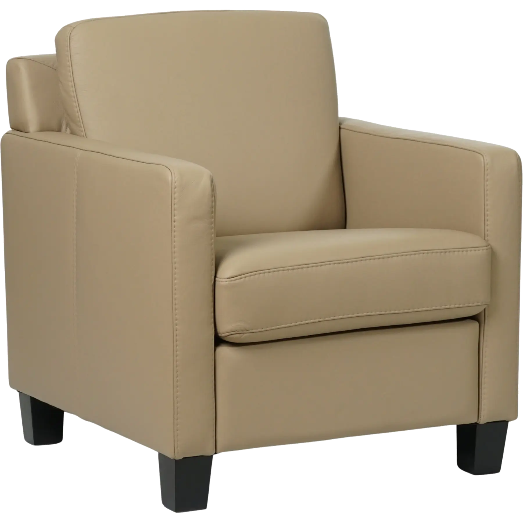 afbeelding van Leren fauteuil Smart - Massif Safari (taupe/grijs) - Poten hout zwart