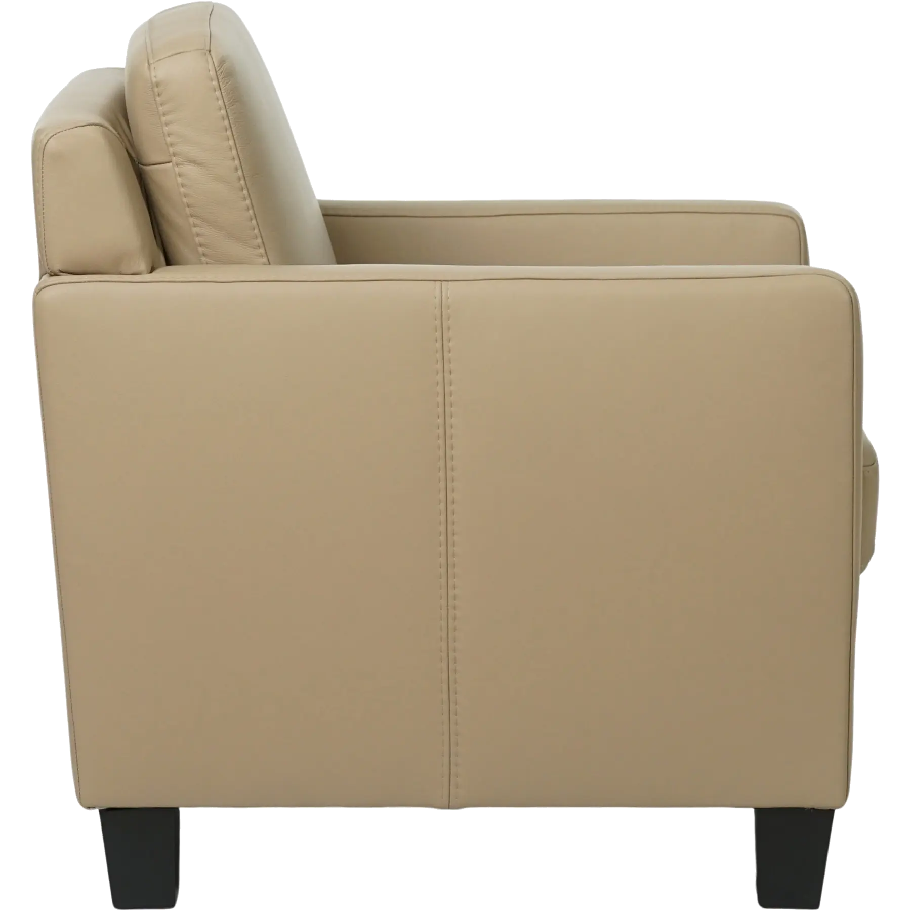 afbeelding van Leren fauteuil Smart - Massif Safari (taupe/grijs) - Poten hout zwart
