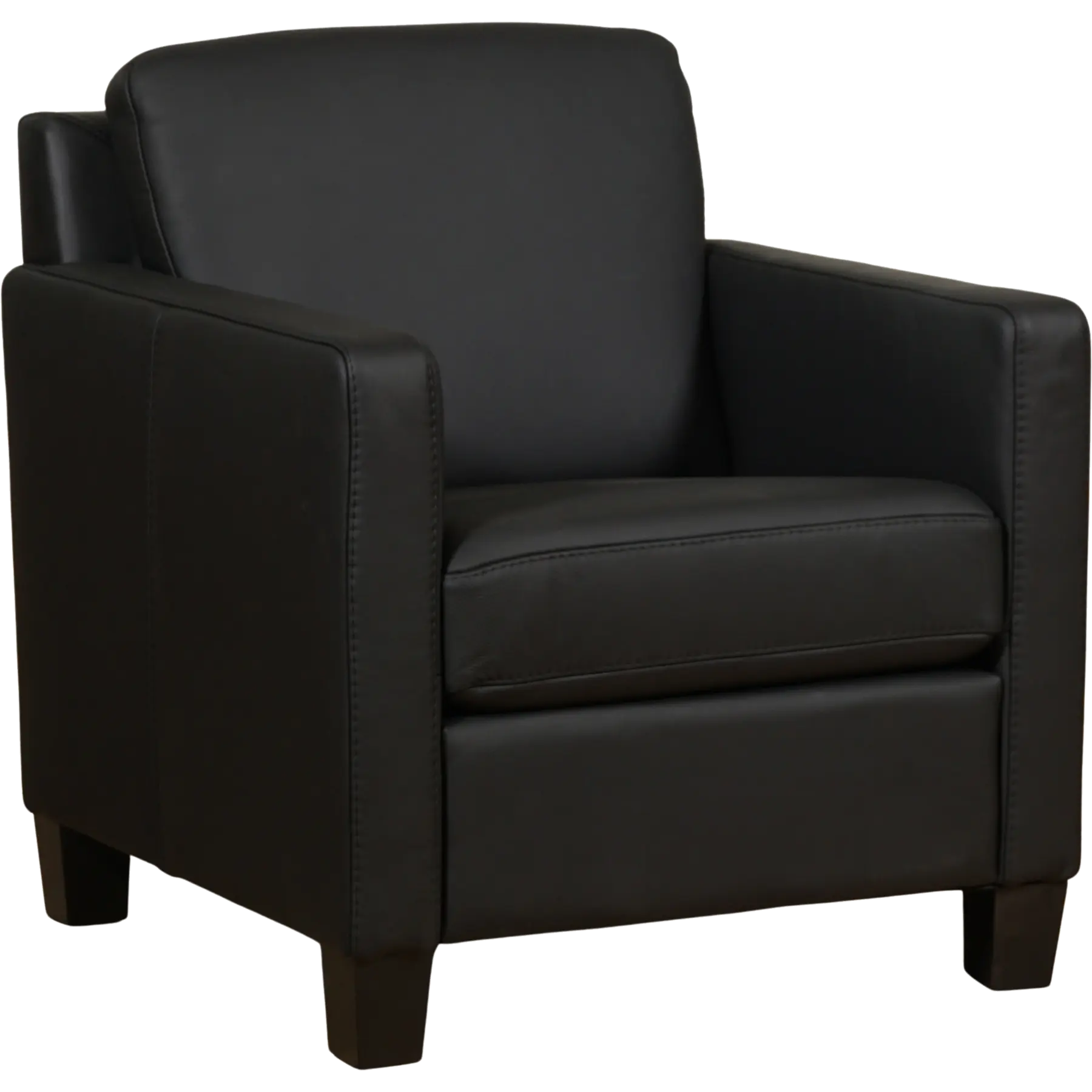 afbeelding van Leren fauteuil Smart - Toledo Nero (zwart) - Poten hout zwart