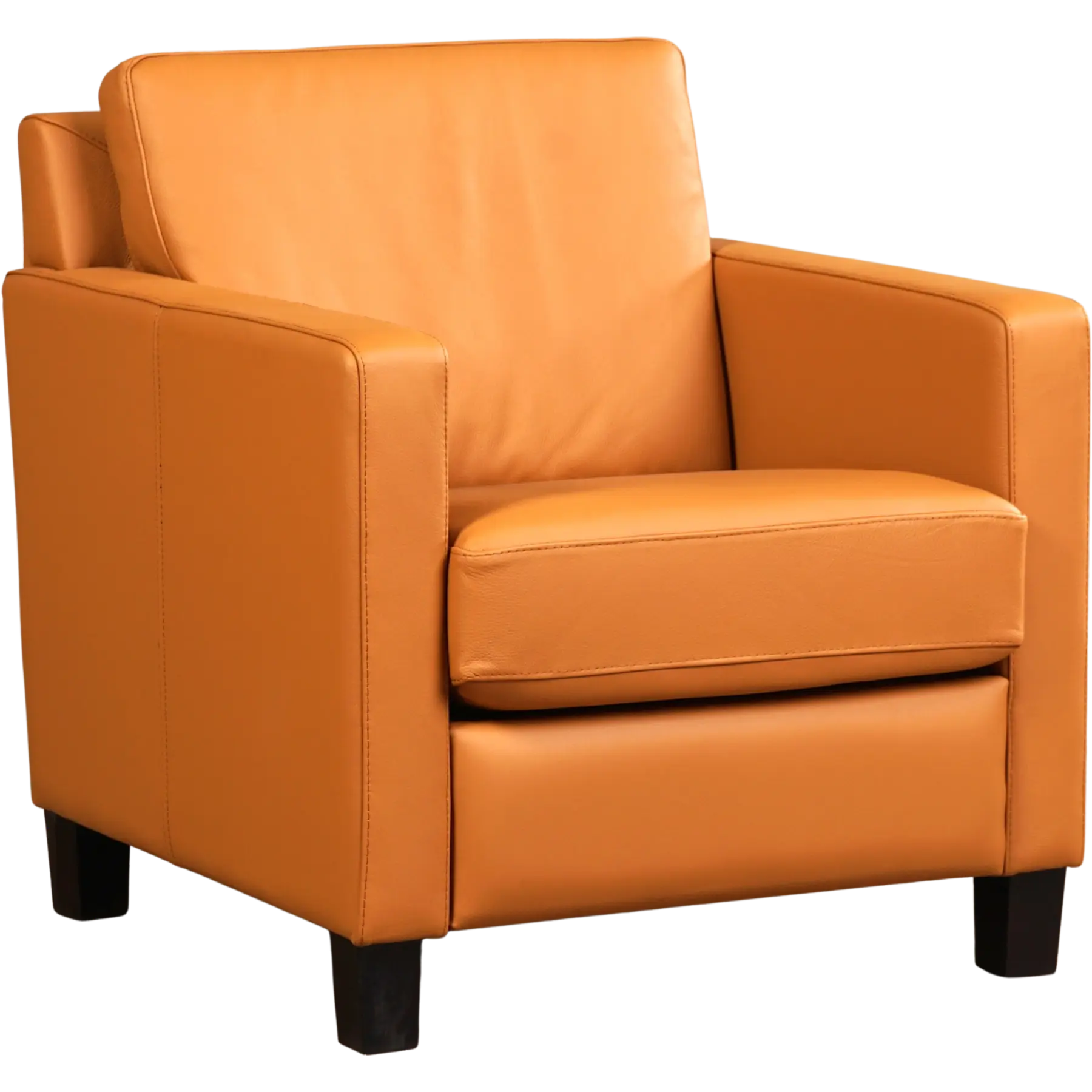 afbeelding van Leren fauteuil Smart - Toledo Sabbia (lichtcognac) - Poten hout bruin