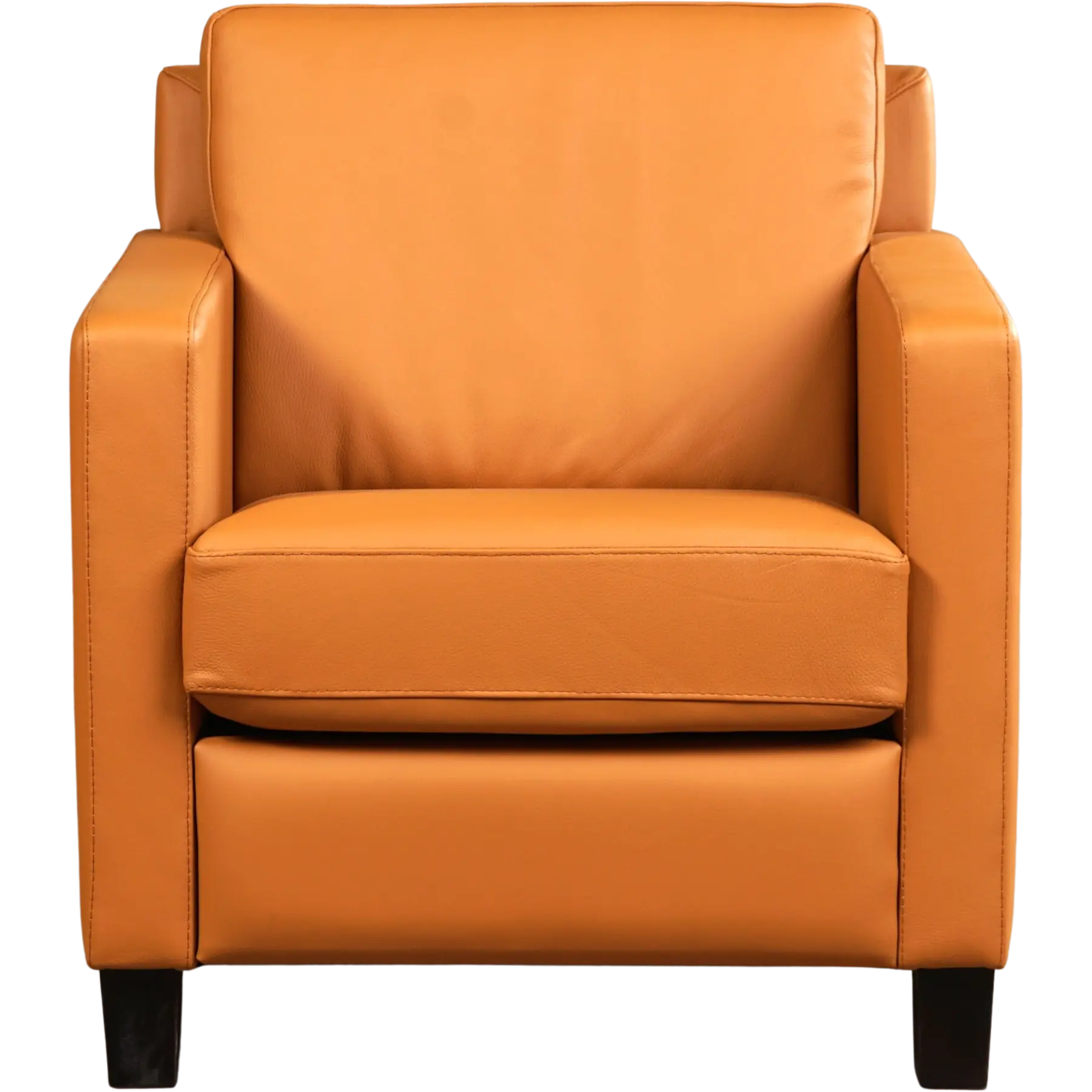 afbeelding van Leren fauteuil Smart - Toledo Sabbia (lichtcognac) - Poten hout bruin