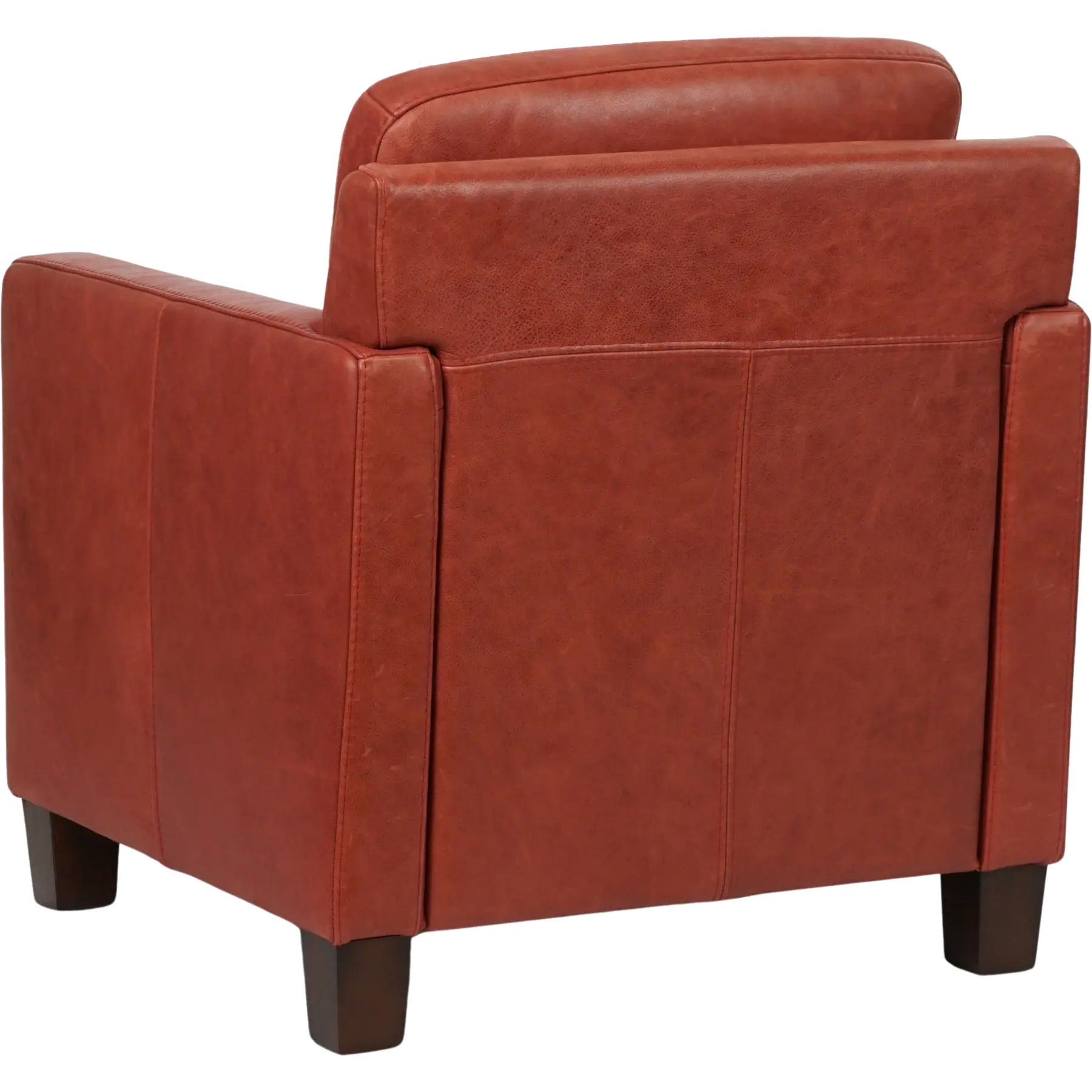 afbeelding van Leren fauteuil Smart - Vintage Burgundy (rood) - Poten hout bruin