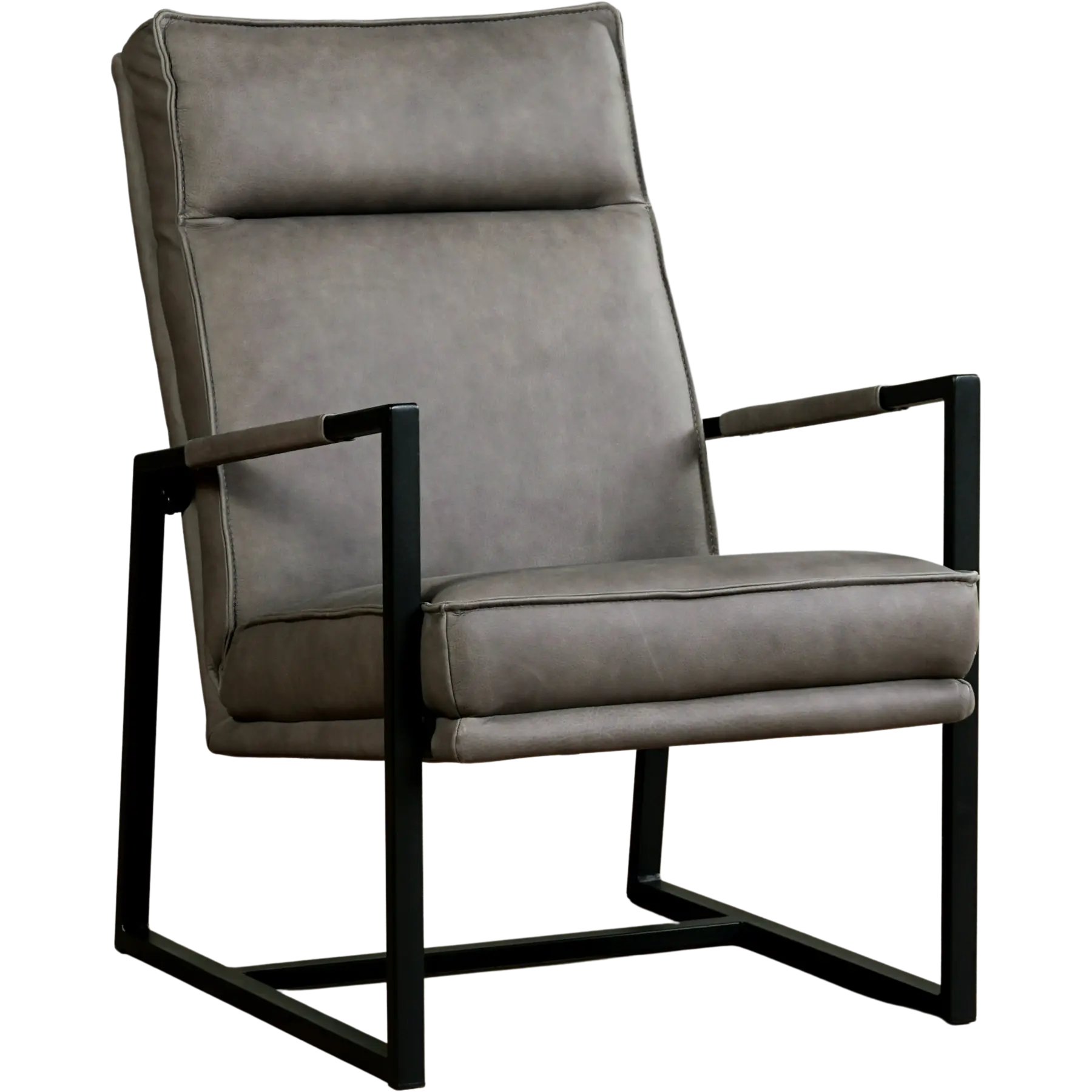 afbeelding van Leren fauteuil Square - Rancho Steel (grijs)