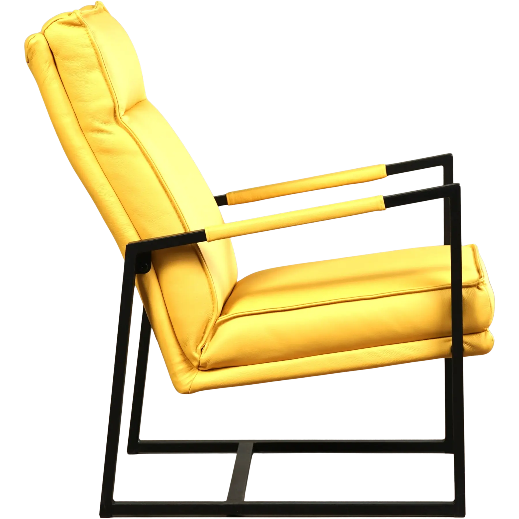 afbeelding van Leren fauteuil Square - Toledo Giallo (geel)