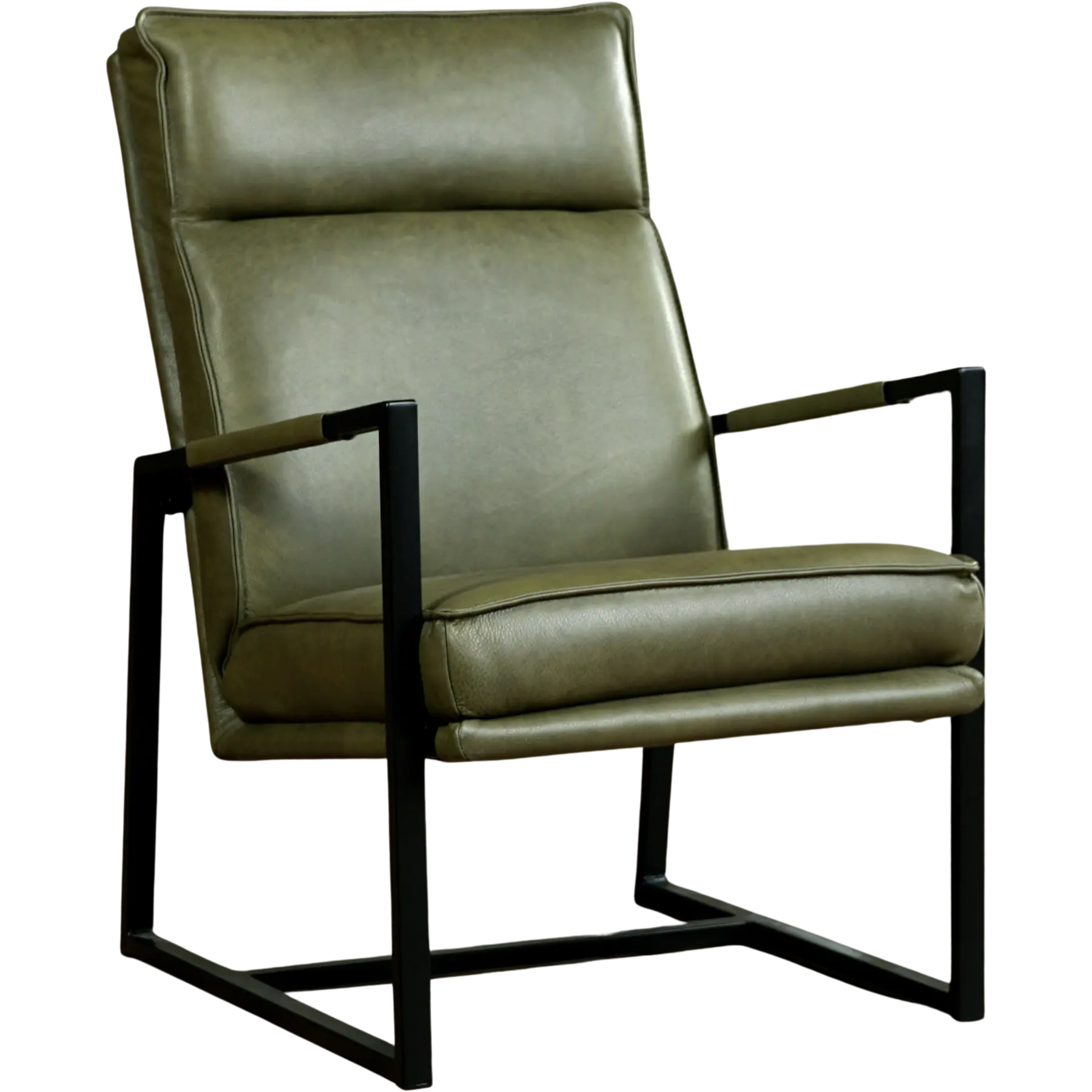 afbeelding van Leren fauteuil Square - Vintage Olive (olijf/groen)