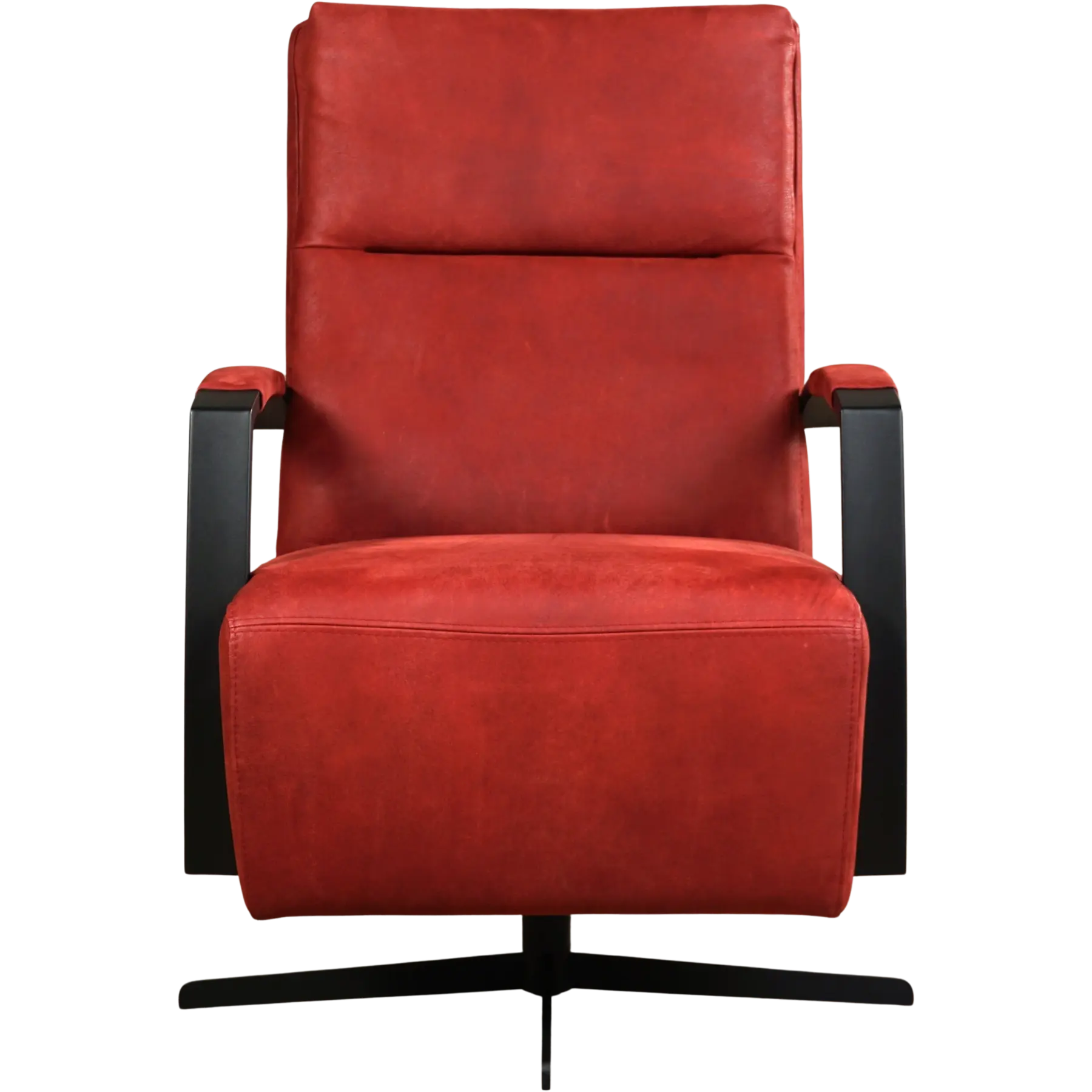 afbeelding van Set van 2 Leren draaifauteuils Award - Kenia Burgundy (rood) - Stervoet zwart