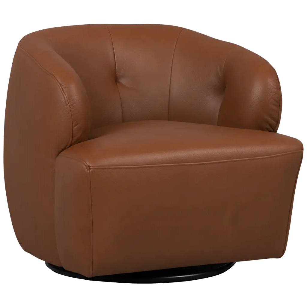 afbeelding van Set van 2 Leren draaifauteuils Cloud - Granada Savannah (cognac)