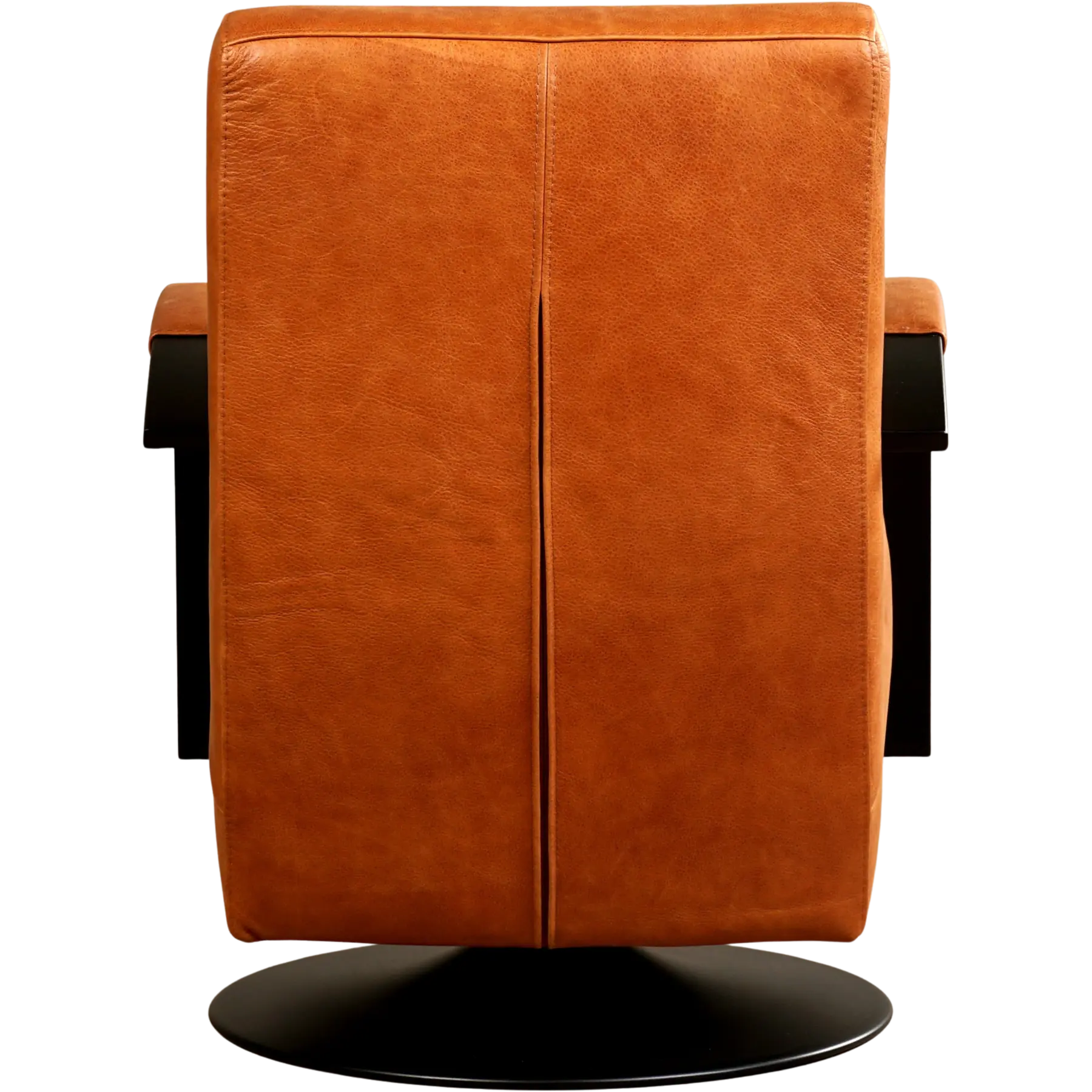 afbeelding van Set van 2 Leren draaifauteuils Mood - Vintage Cognac (cognac) - Schotelvoet zwart