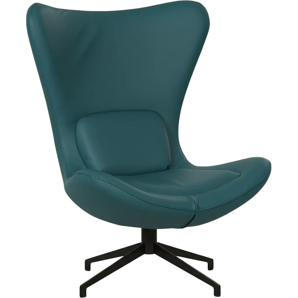 afbeelding van Set van 2 Leren draaifauteuils Soul - Toledo Turquoise (blauw) - Stervoet zwart