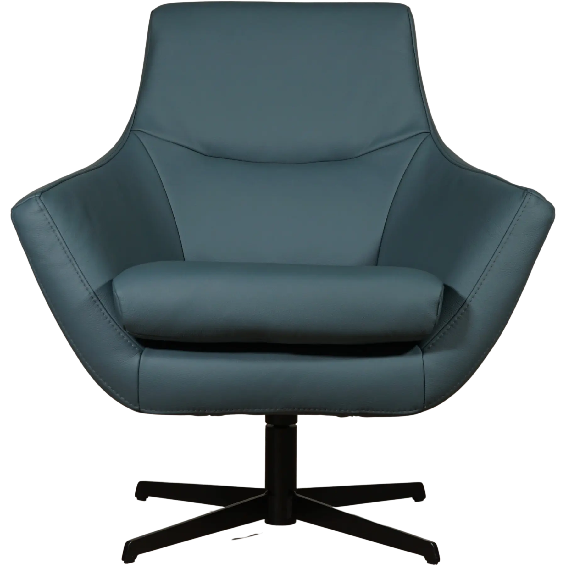 afbeelding van Set van 2 Leren draaifauteuils Wing - Toledo Whale (blauw/grijs)