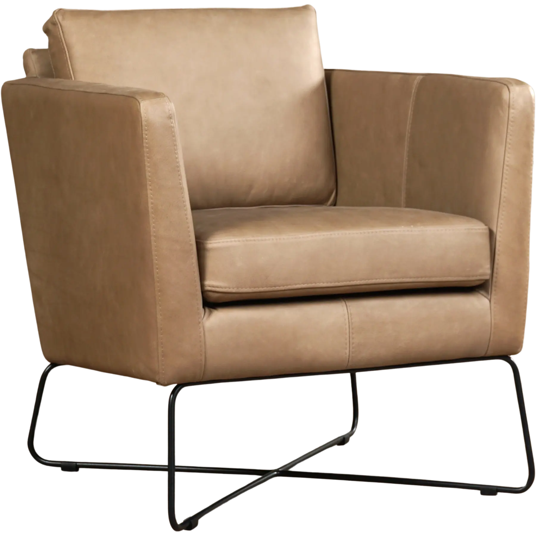 afbeelding van Set van 2 Leren fauteuils Crossover - Rancho Stone (grijs/bruin)