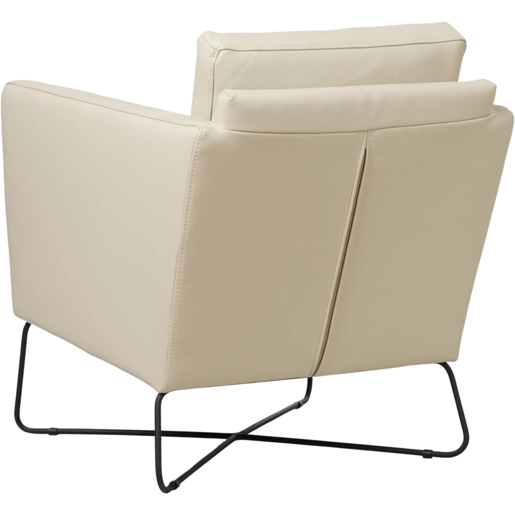 afbeelding van Set van 2 Leren fauteuils Crossover - Toledo Betulla (crème)