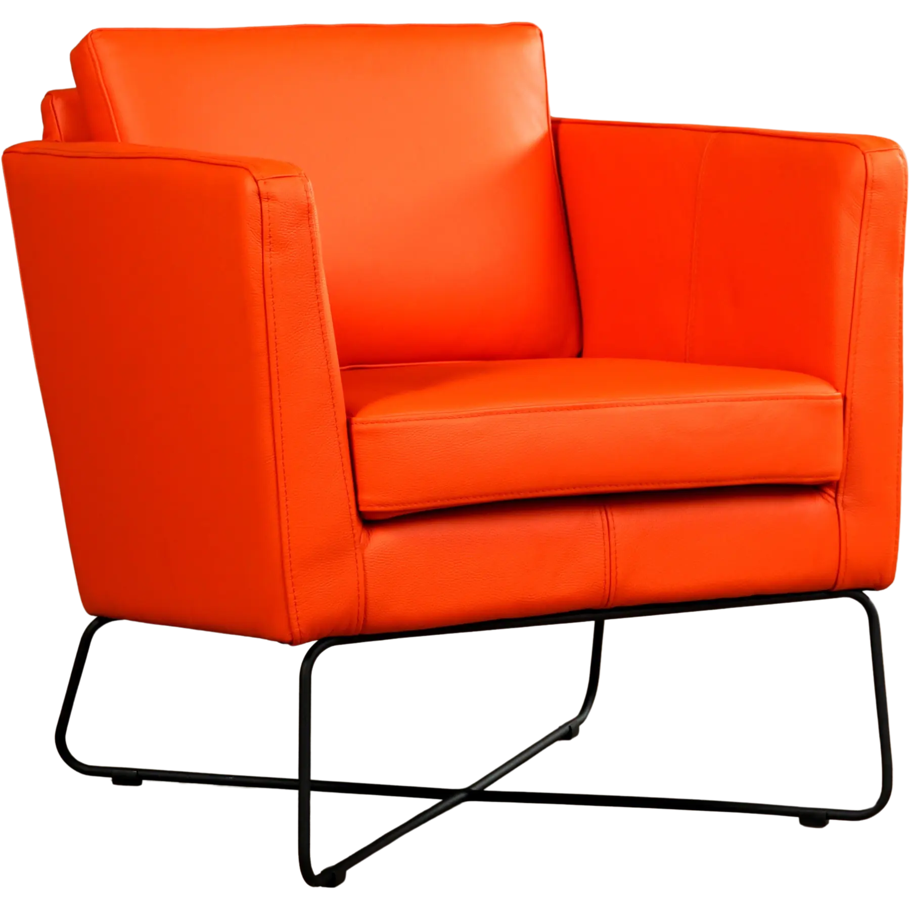 afbeelding van Set van 2 Leren fauteuils Crossover - Toledo Orange (oranje)