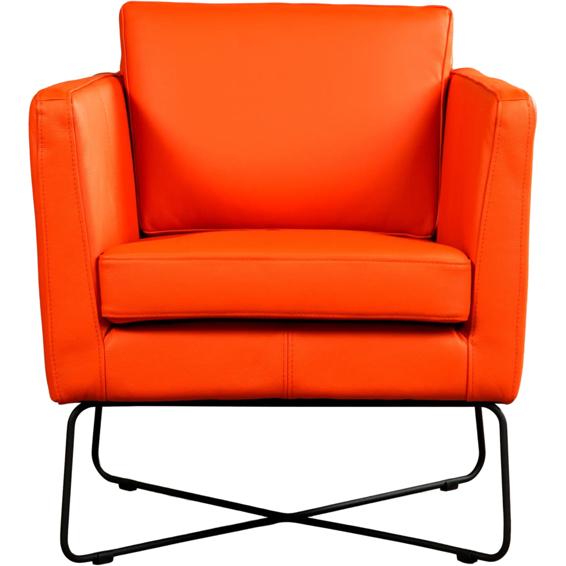 afbeelding van Set van 2 Leren fauteuils Crossover - Toledo Orange (oranje)