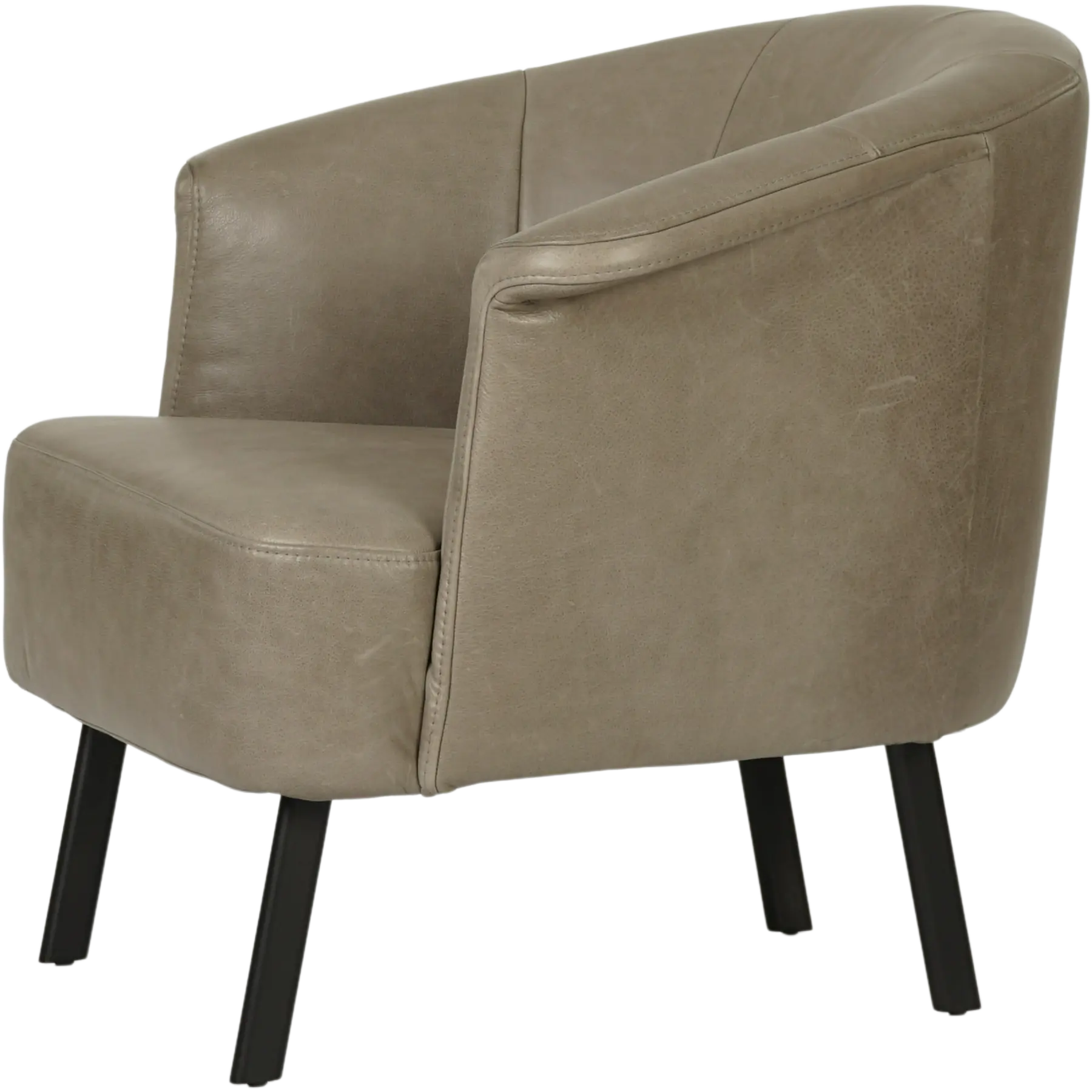 afbeelding van Set van 2 Leren fauteuils Embrace - Vintage Stone (grijs)