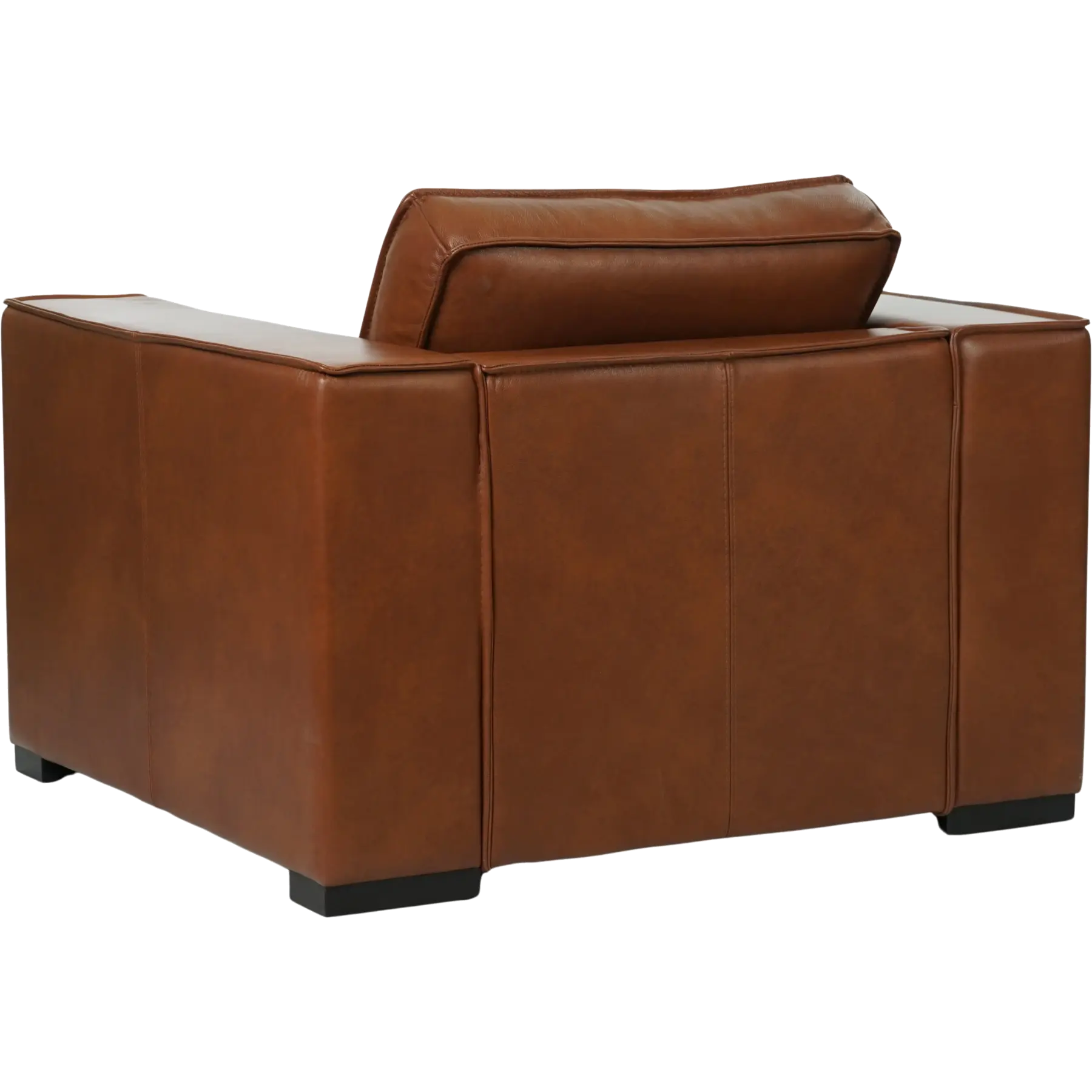 afbeelding van Set van 2 Leren fauteuils Fine - Granada Savannah (cognac) - Poten hout zwart